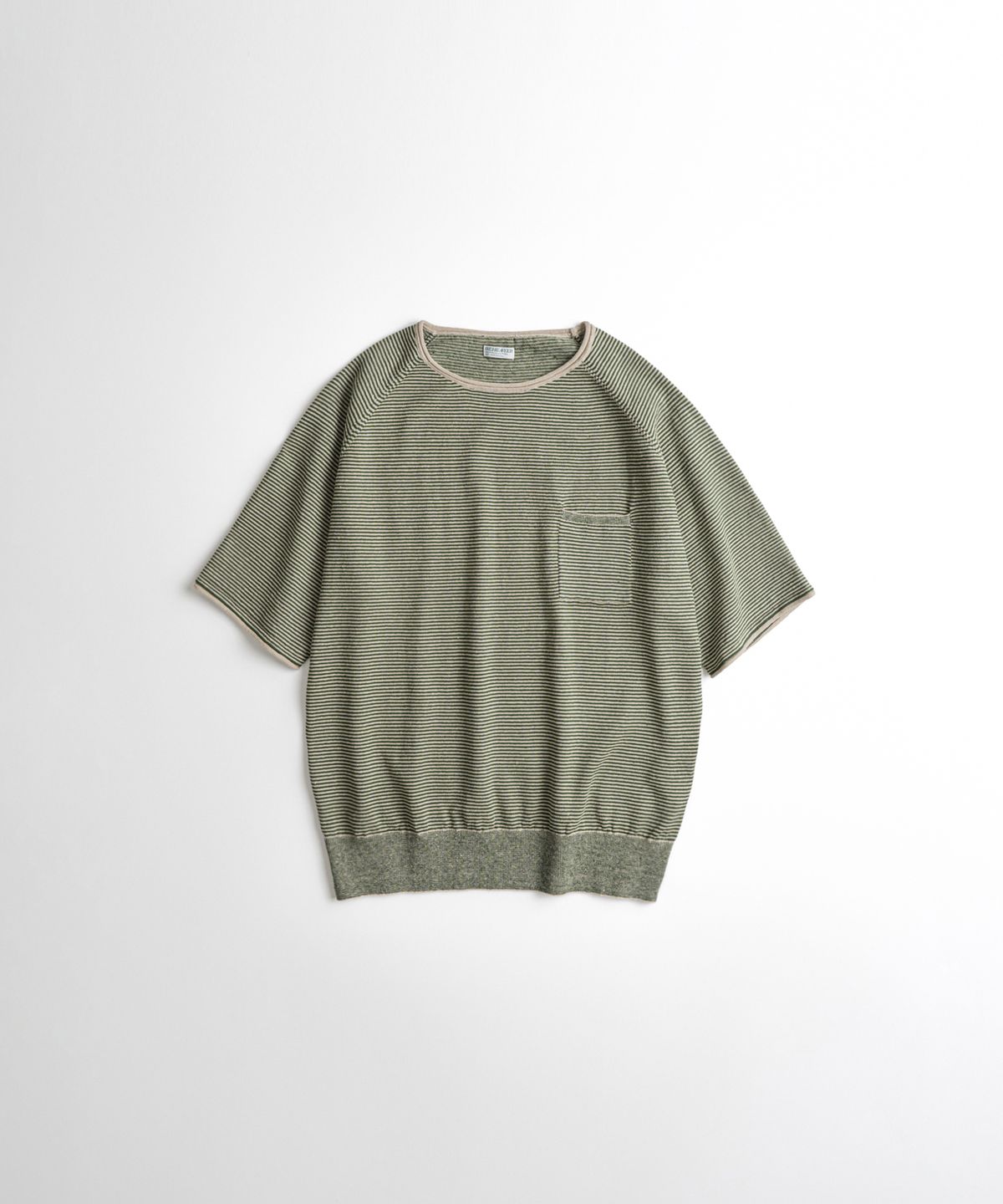 비헤비어(BEHEAVYER) EUROPEAN FLAX™ LINEN ROLL NECK 1/2 KNIT greige/forest