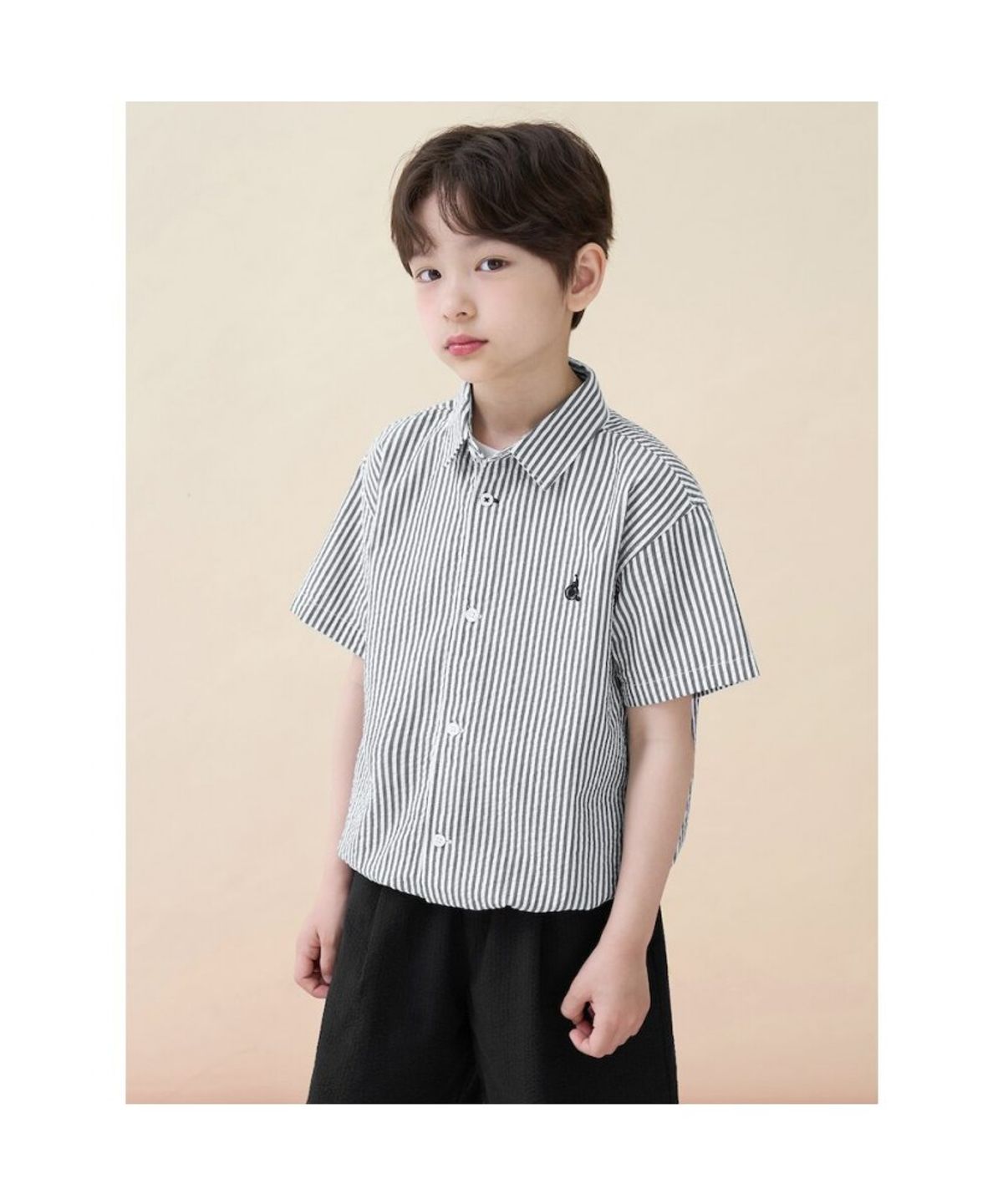빈폴 키즈(BEANPOLE KIDS) 클래식 시어서커 상하 세트  블랙 (BI6465U015)