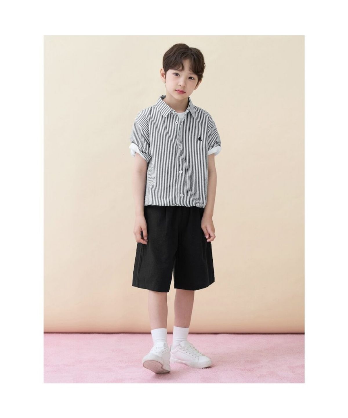 빈폴 키즈(BEANPOLE KIDS) 클래식 시어서커 상하 세트  블랙 (BI6465U015)