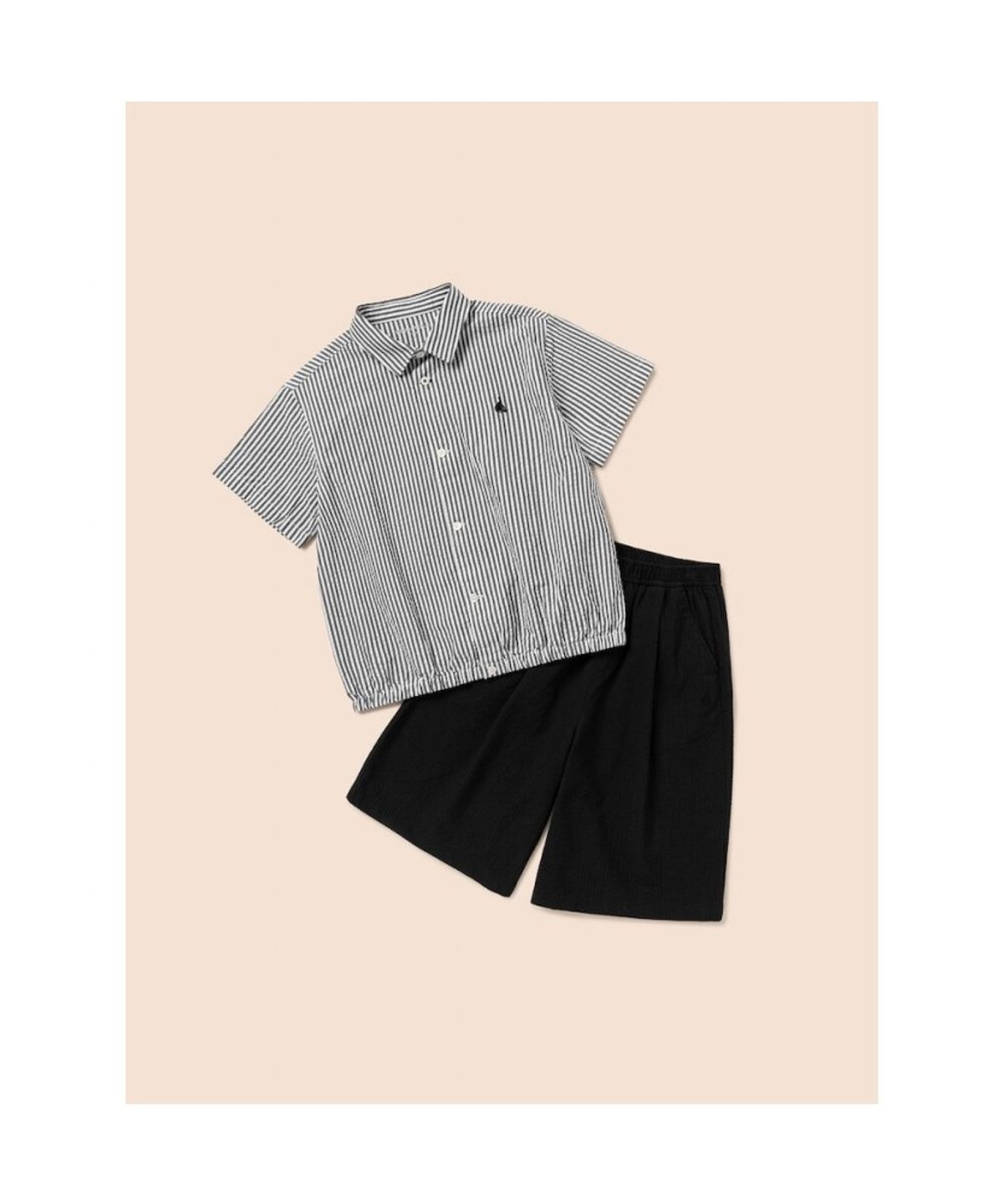 빈폴 키즈(BEANPOLE KIDS) 클래식 시어서커 상하 세트  블랙 (BI6465U015)