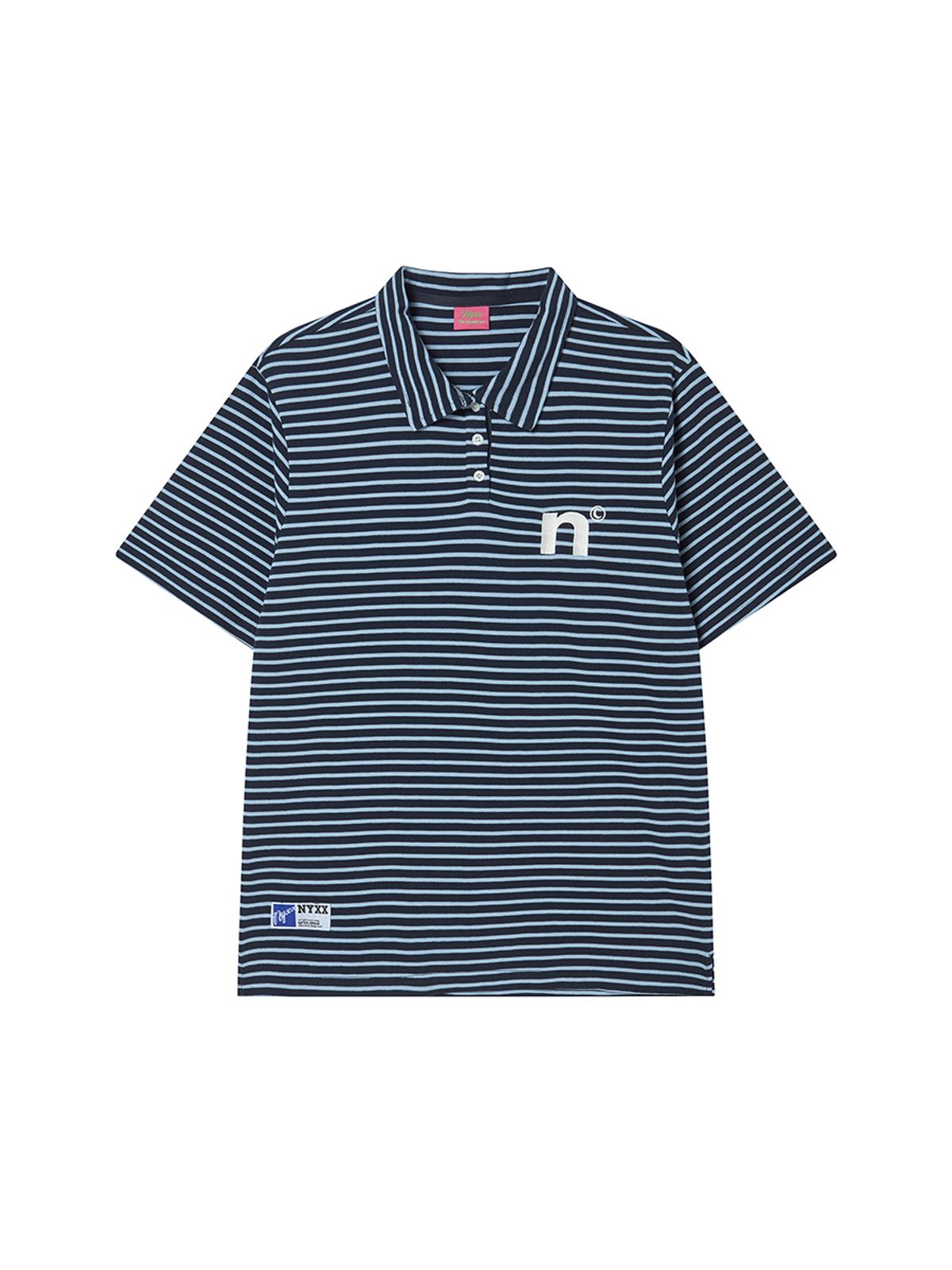 엔와이엑스엑스(NYXX) OVERSIZED WING POLO SHIRT BLUE