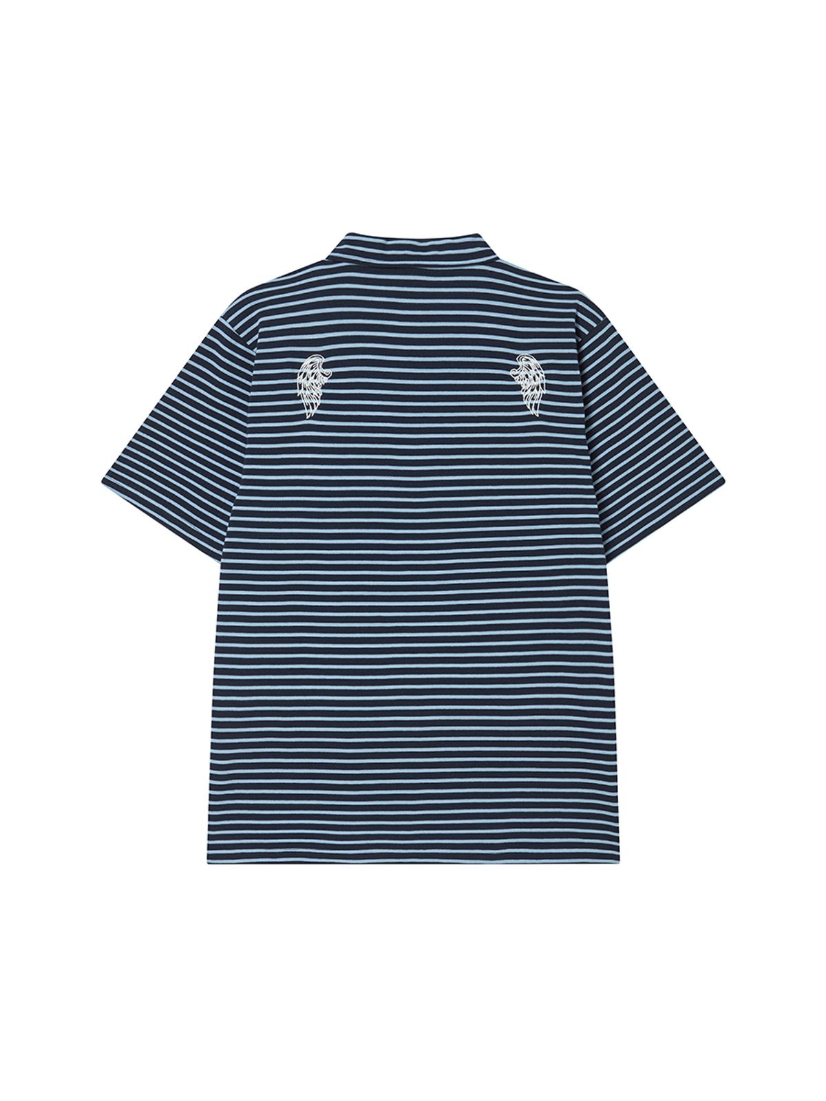 엔와이엑스엑스(NYXX) OVERSIZED WING POLO SHIRT BLUE