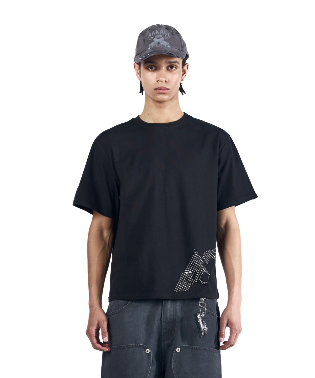 아캄(AAKAM) Studded Pistol Half Top (Black)