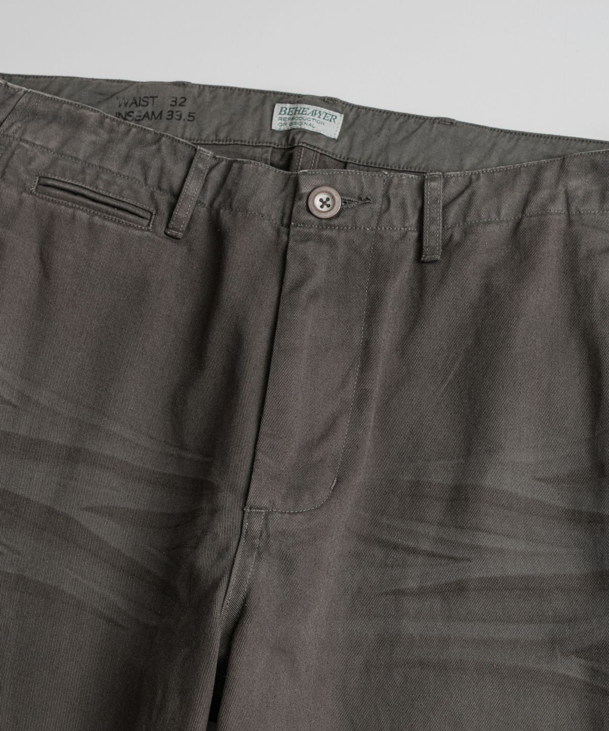 비헤비어(BEHEAVYER) USED 1942 CHINO TROUSERS d.brown