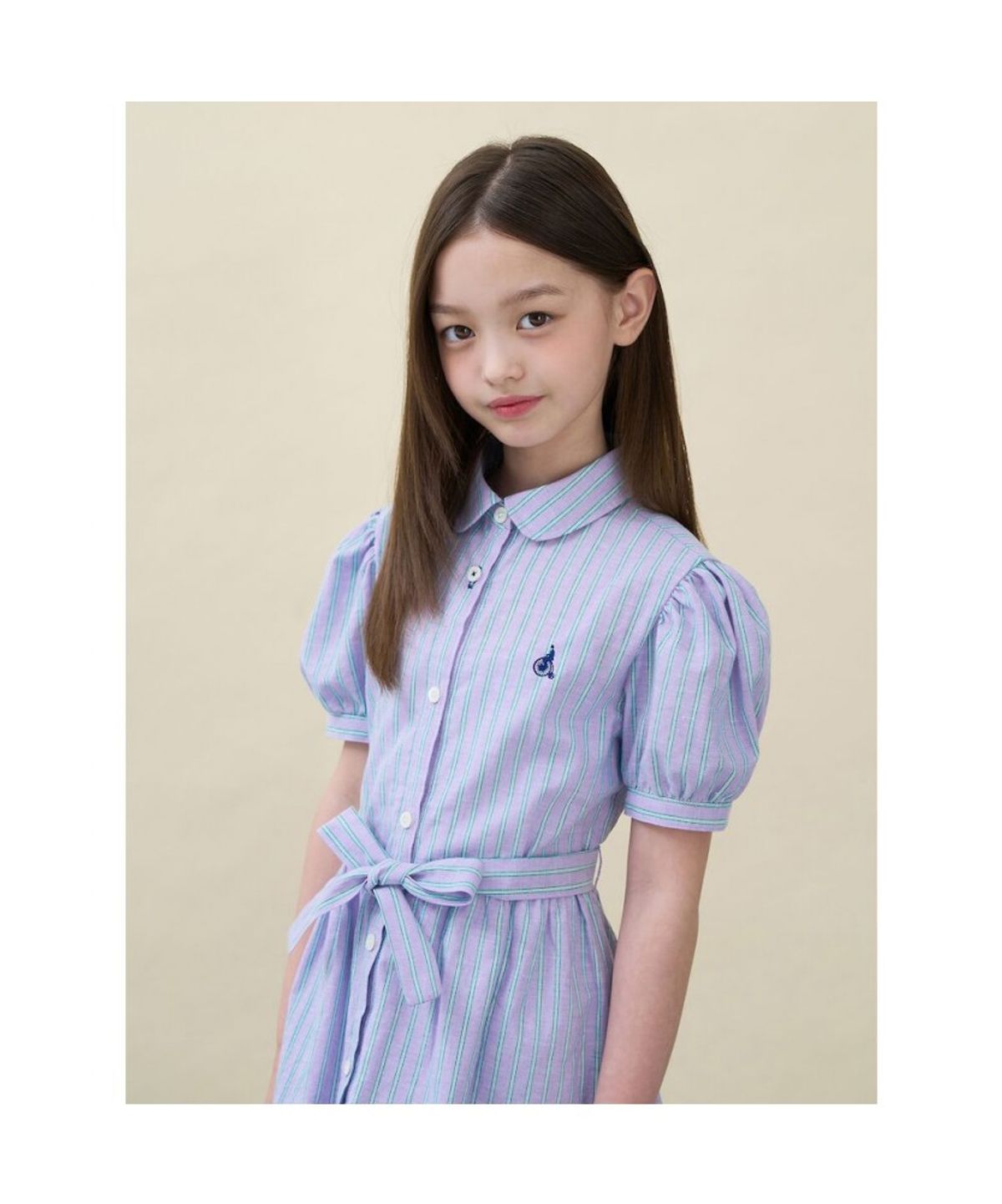 빈폴 키즈(BEANPOLE KIDS) 리넨 멀티 스트라이프 셔츠형 원피스 (BI6471G04V)