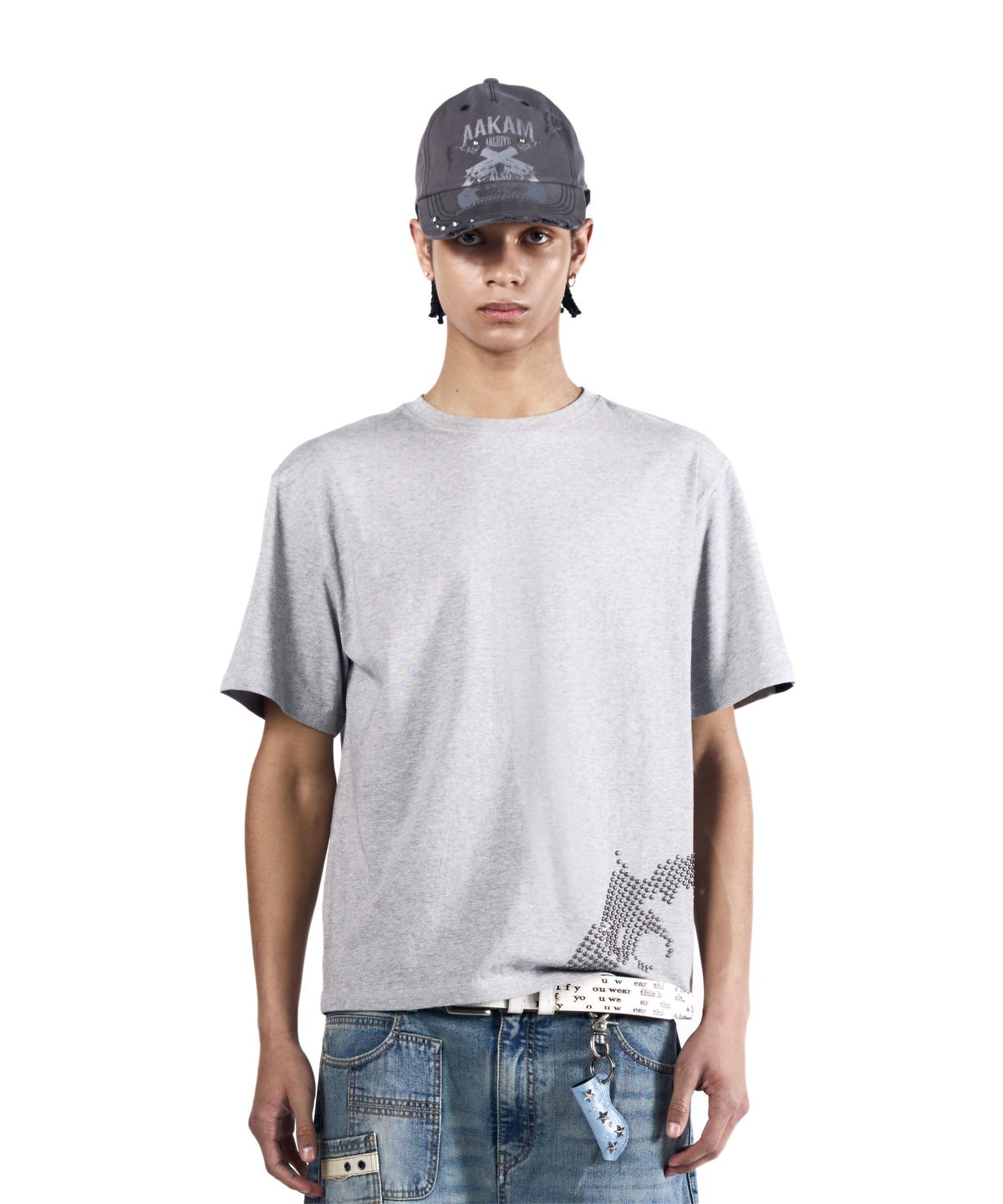 아캄(AAKAM) Studded Pistol Half Top (Gray)