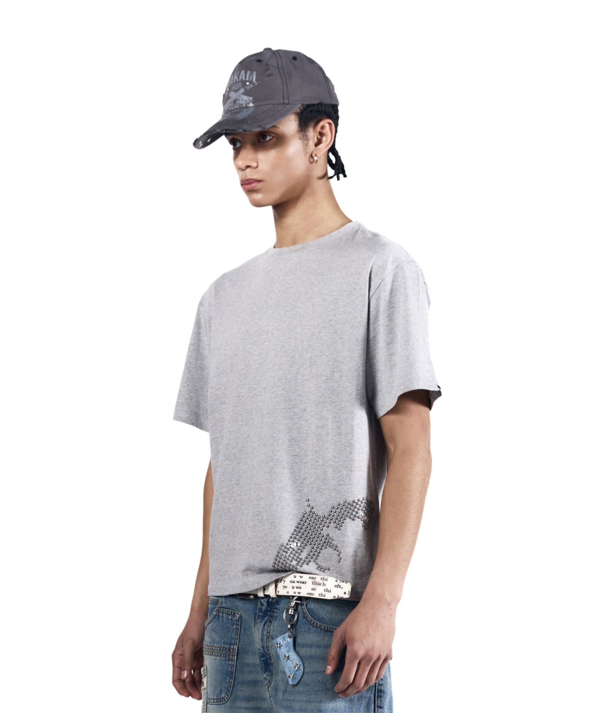 아캄(AAKAM) Studded Pistol Half Top (Gray)