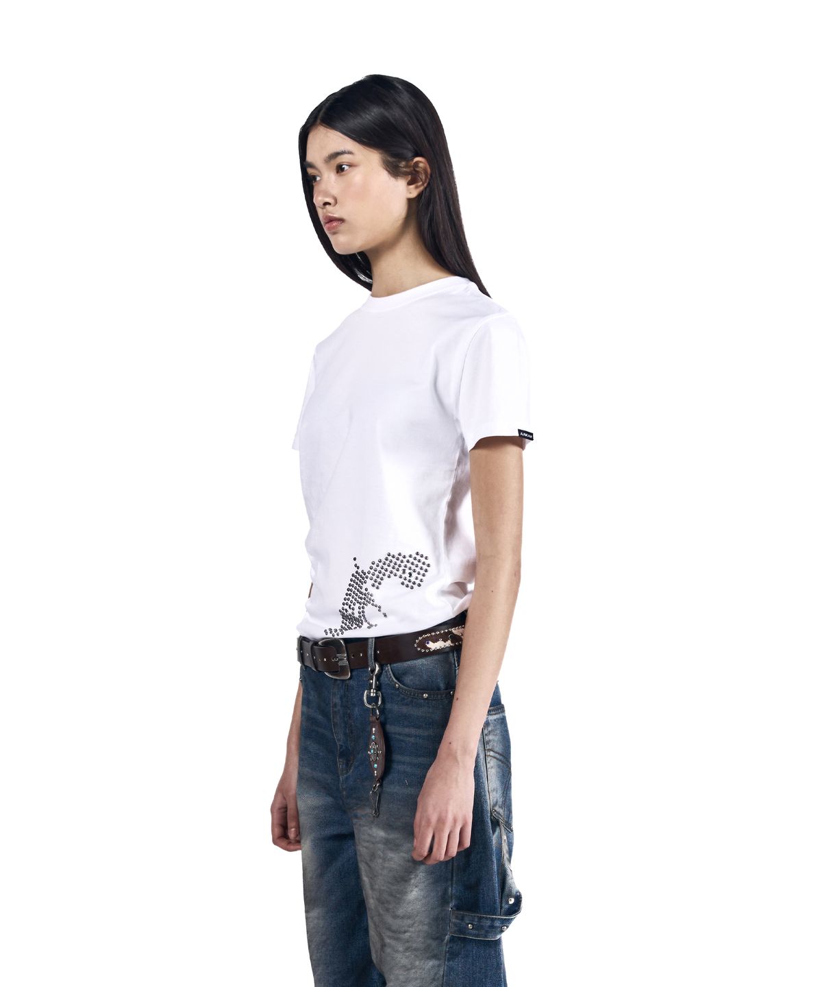 아캄(AAKAM) Studded Pistol Half Top (White)