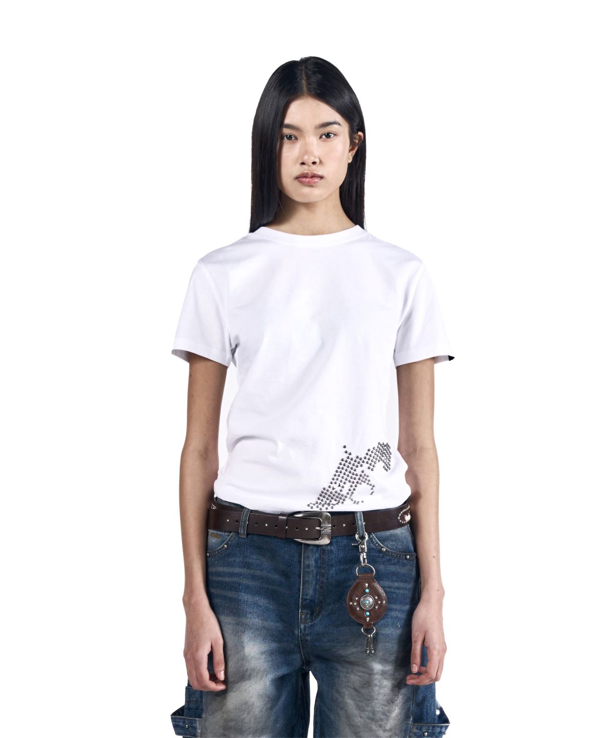 아캄(AAKAM) Studded Pistol Half Top (White)