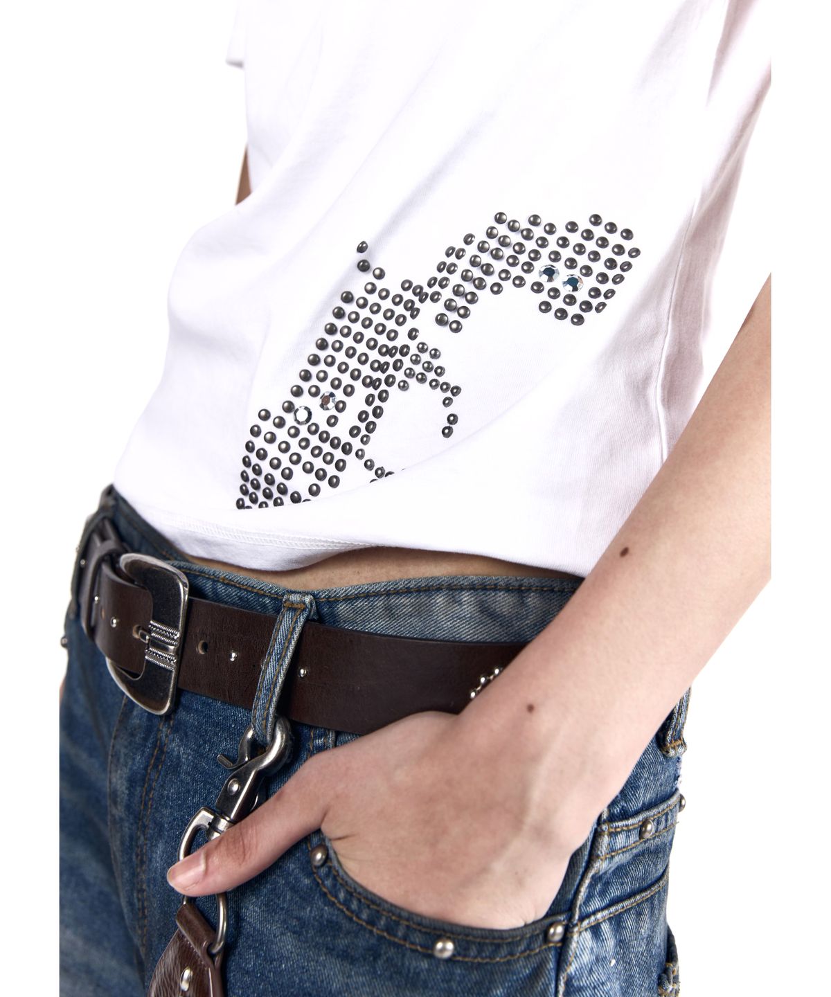 아캄(AAKAM) Studded Pistol Half Top (White)
