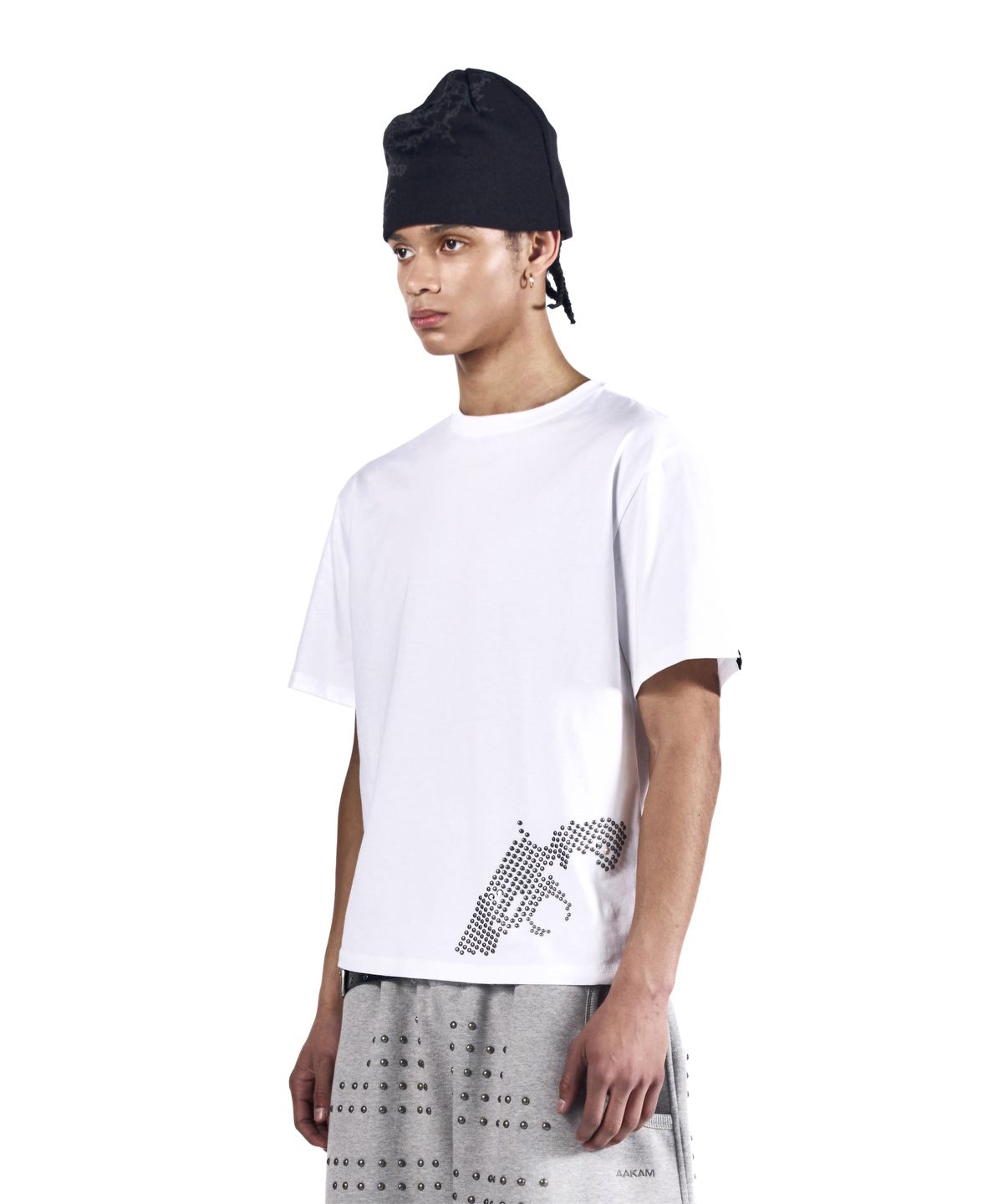 아캄(AAKAM) Studded Pistol Half Top (White)