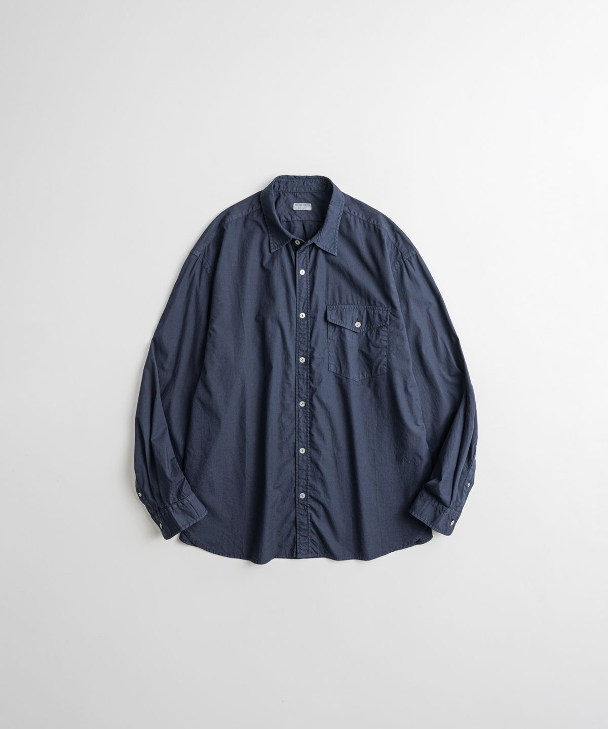 비헤비어(BEHEAVYER) DYED POPLIN CLASSIC SHIRTS d.navy