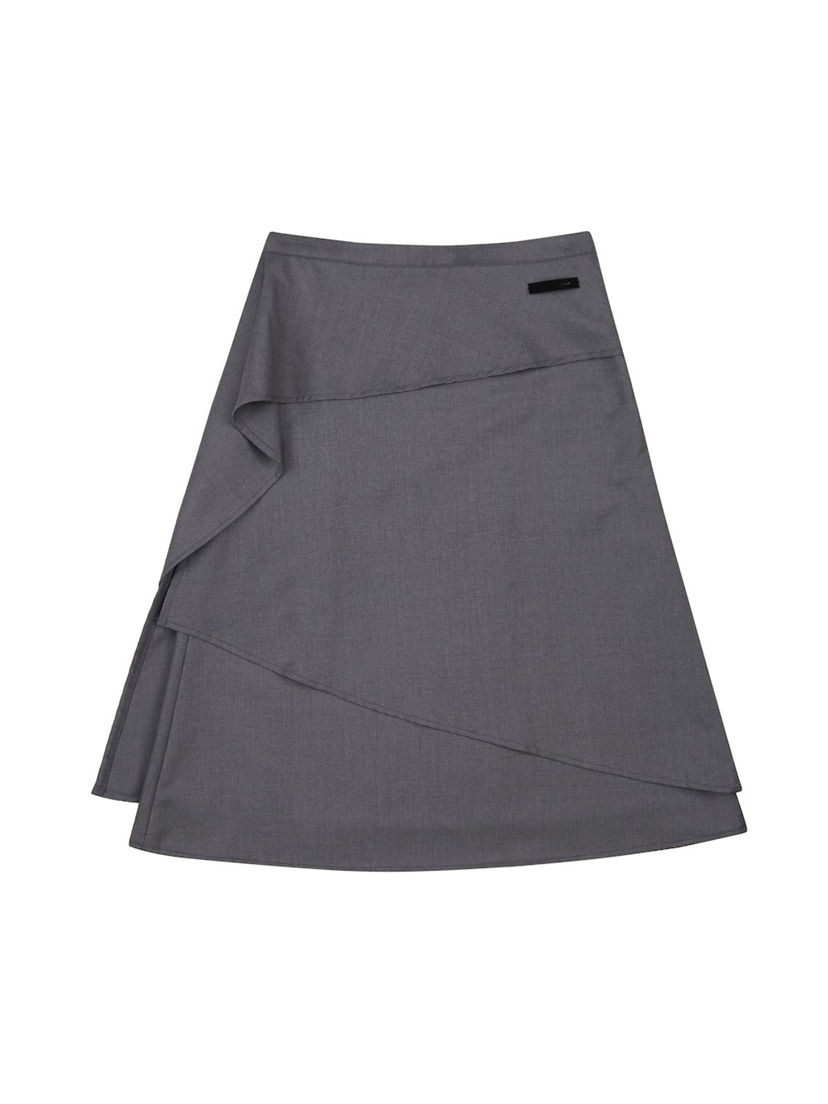 디에스엠티(DSMT) DRAPED LAYERED SKIRT_CHARCOAL