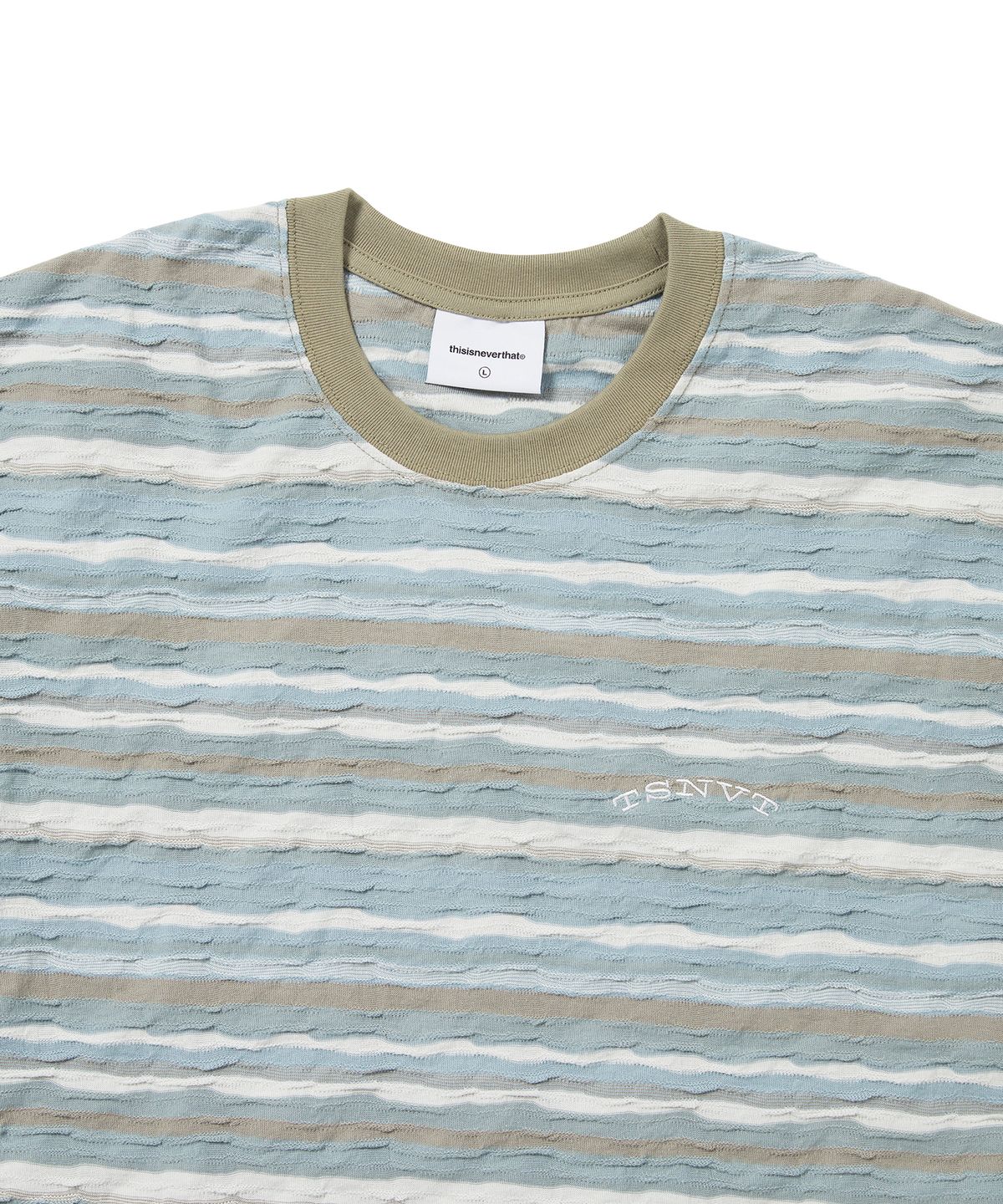 디스이즈네버댓(THISISNEVERTHAT) Wave Jacquard Tee Soft Blue
