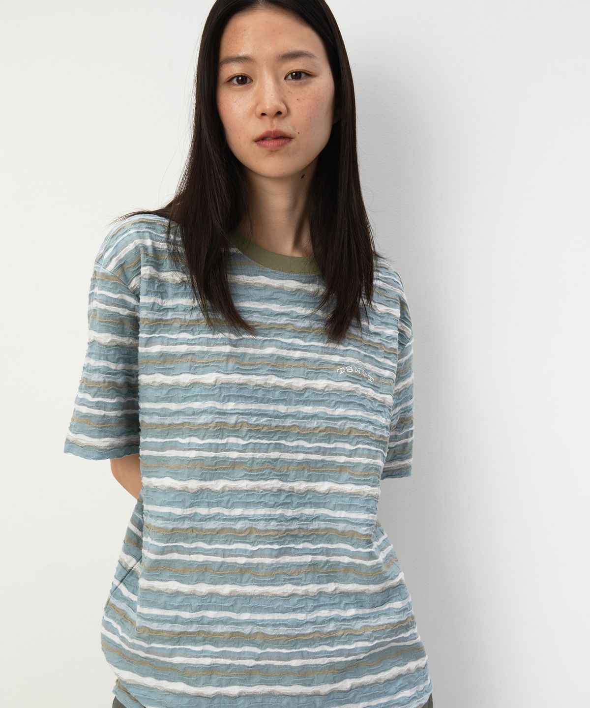 디스이즈네버댓(THISISNEVERTHAT) Wave Jacquard Tee Soft Blue