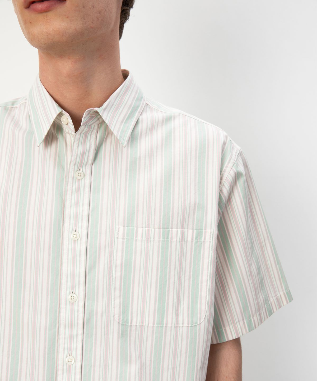 디스이즈네버댓(THISISNEVERTHAT) Striped S/S Shirt Green