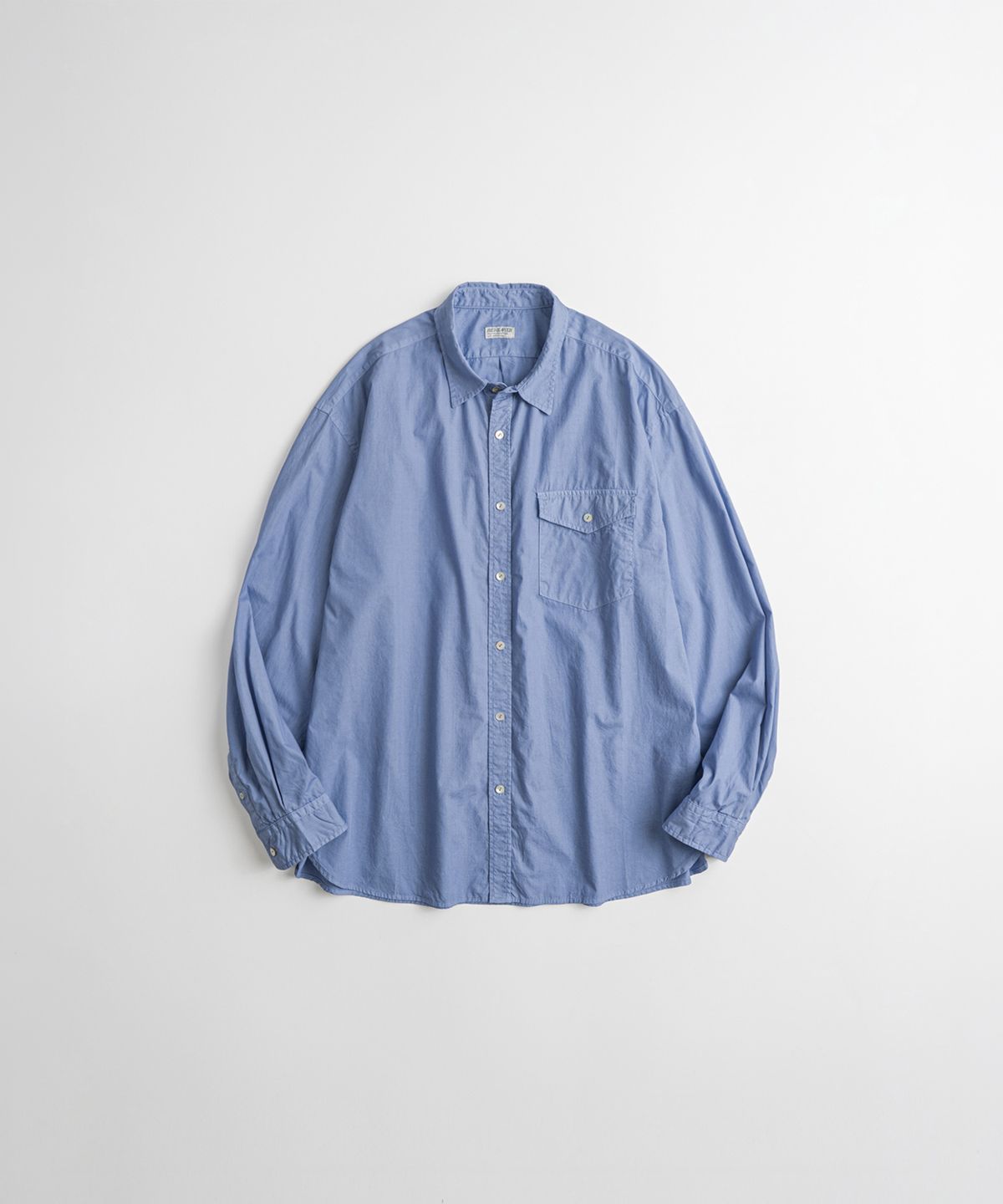비헤비어(BEHEAVYER) DYED POPLIN CLASSIC SHIRTS sax