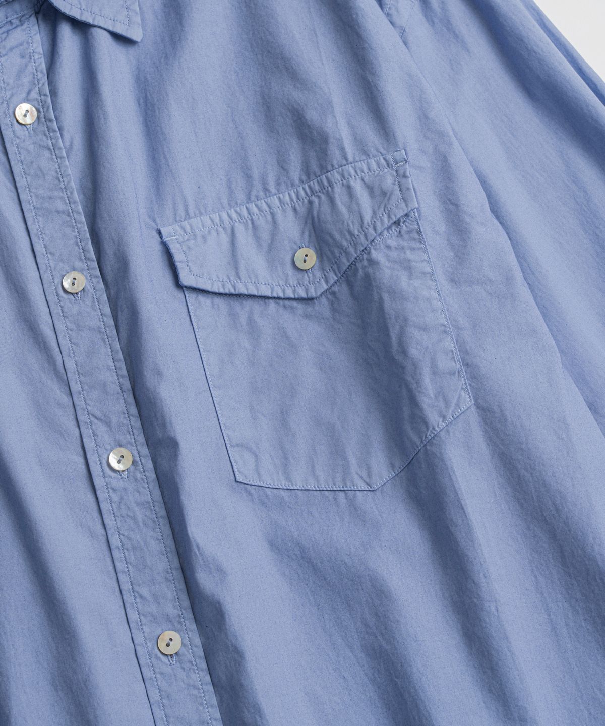 비헤비어(BEHEAVYER) DYED POPLIN CLASSIC SHIRTS sax
