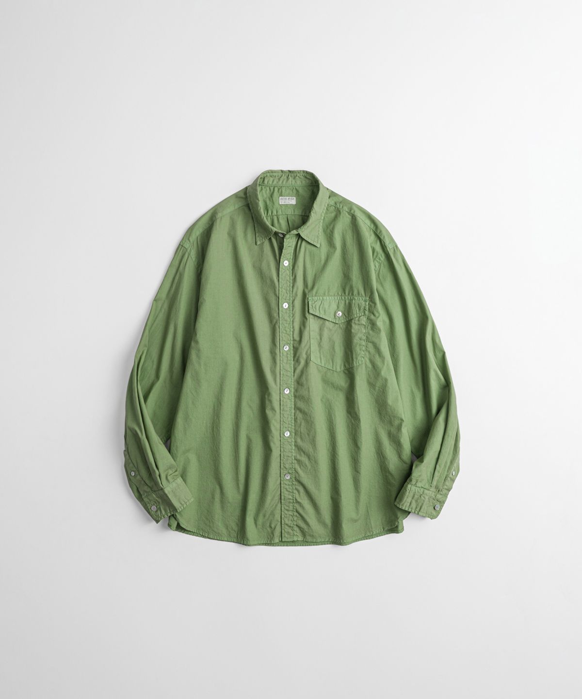 비헤비어(BEHEAVYER) DYED POPLIN CLASSIC SHIRTS grass