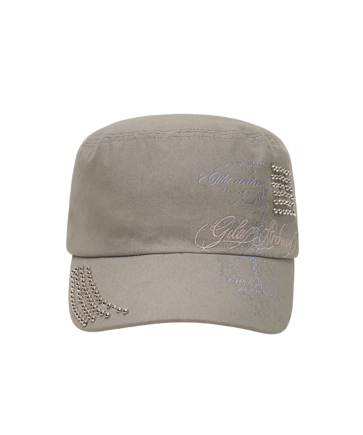 길라아카이브(GILAARCHIVE) LETTERING GRAPHIC MILITARY CAP_BEIGE