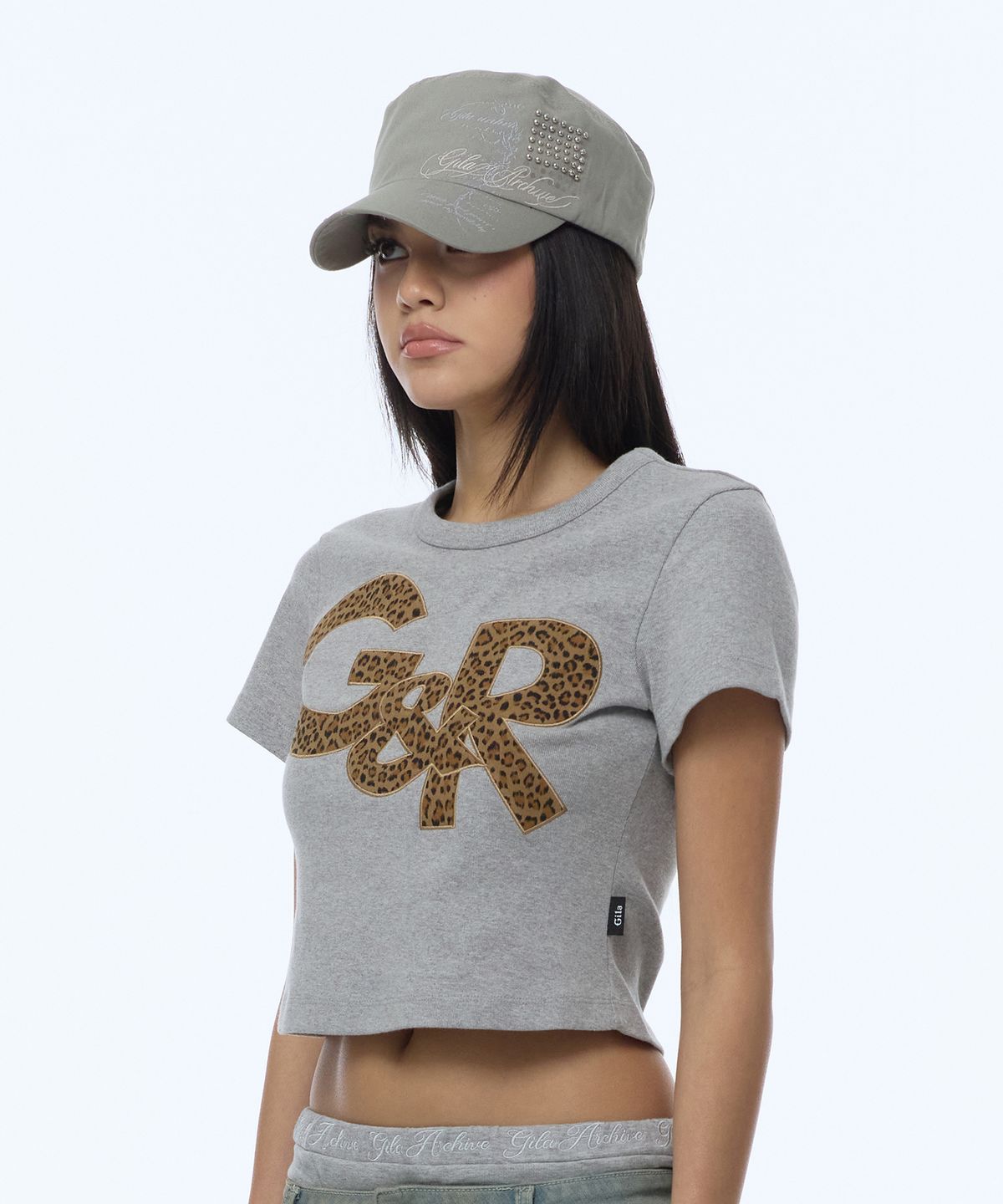 길라아카이브(GILAARCHIVE) LETTERING GRAPHIC MILITARY CAP_BEIGE