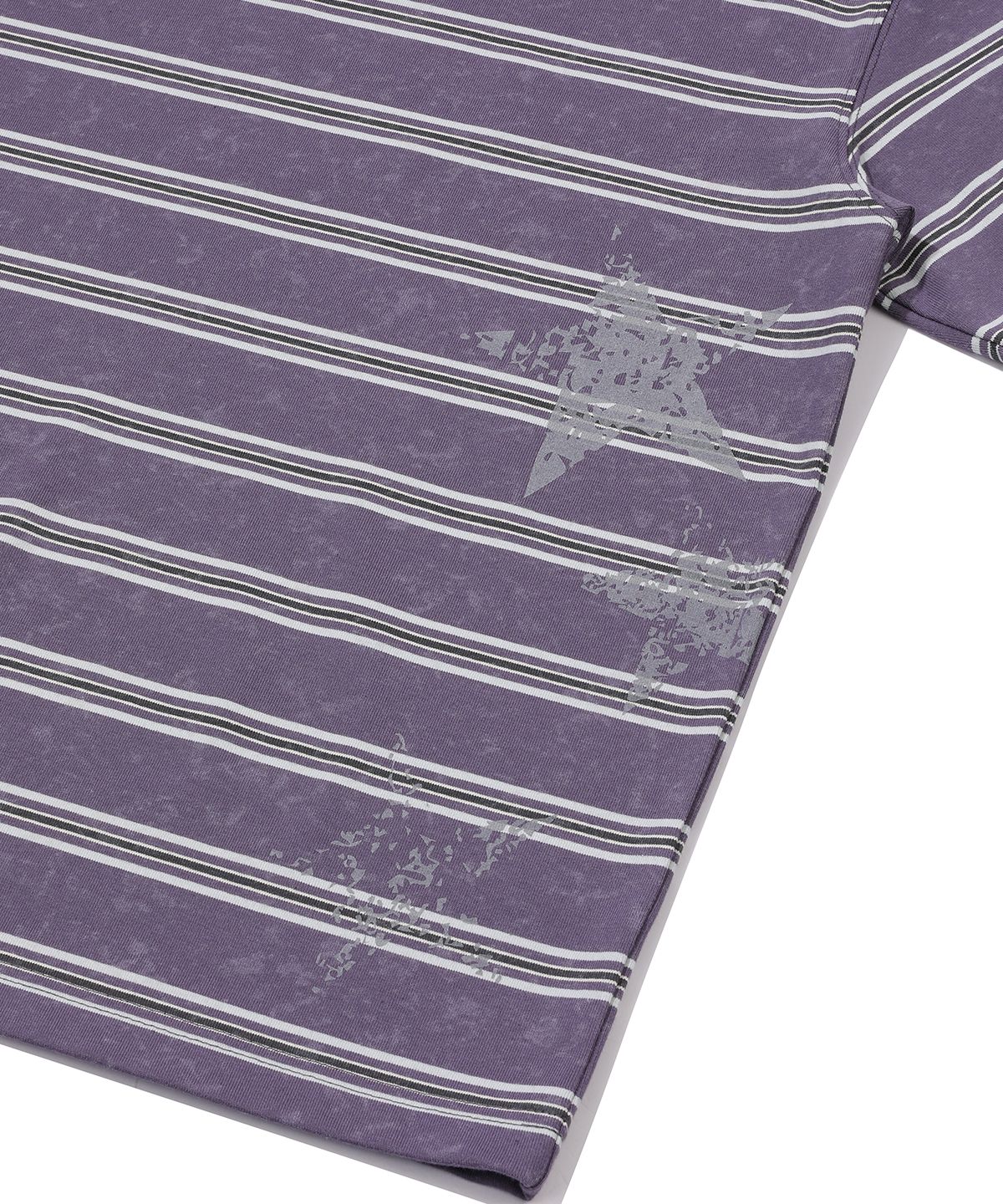 메인부스(MAINBOOTH) Rough Star Stripe T-shirt(PURPLE)