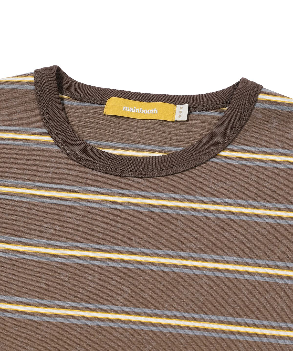 메인부스(MAINBOOTH) Rough Star Stripe T-shirt(BROWN)