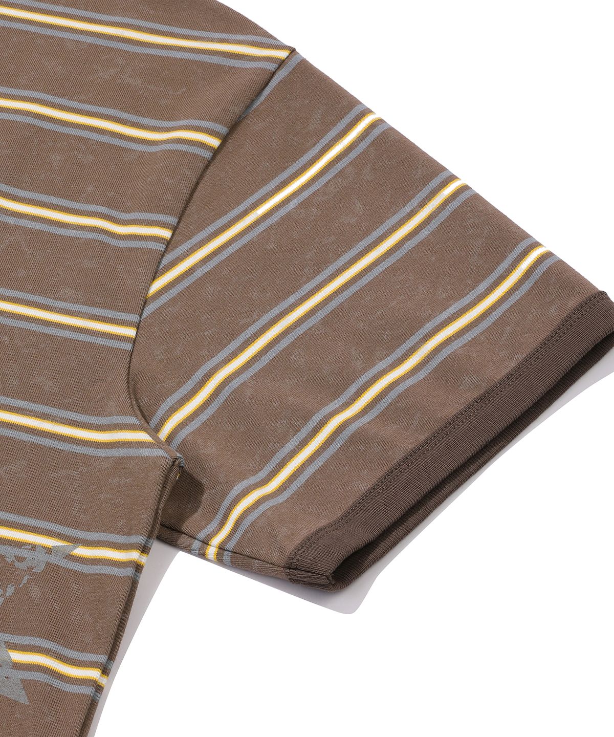 메인부스(MAINBOOTH) Rough Star Stripe T-shirt(BROWN)