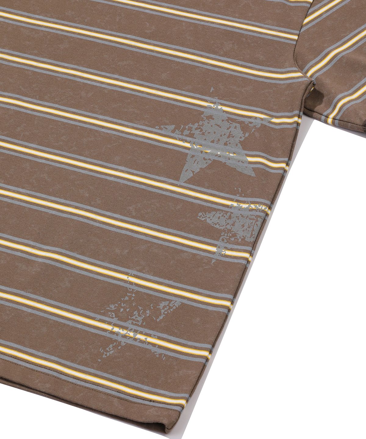 메인부스(MAINBOOTH) Rough Star Stripe T-shirt(BROWN)