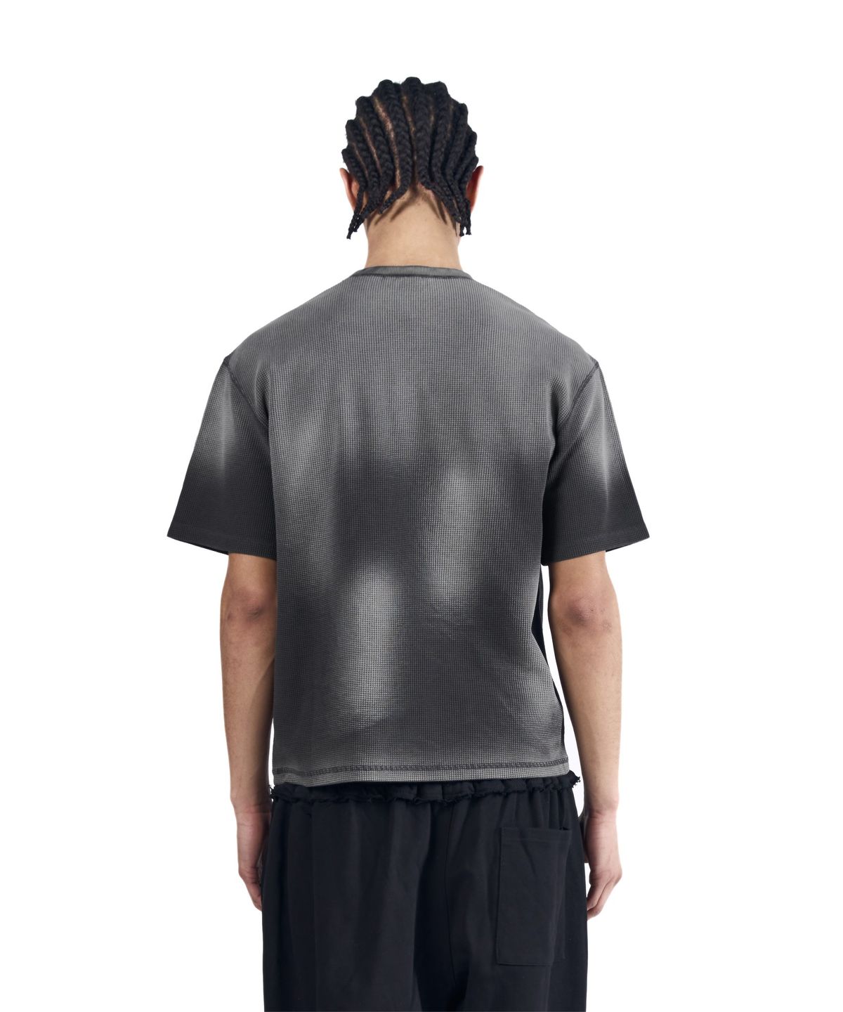 아캄(AAKAM) Reverse Patch Waffle Half Top (Dark Gray)