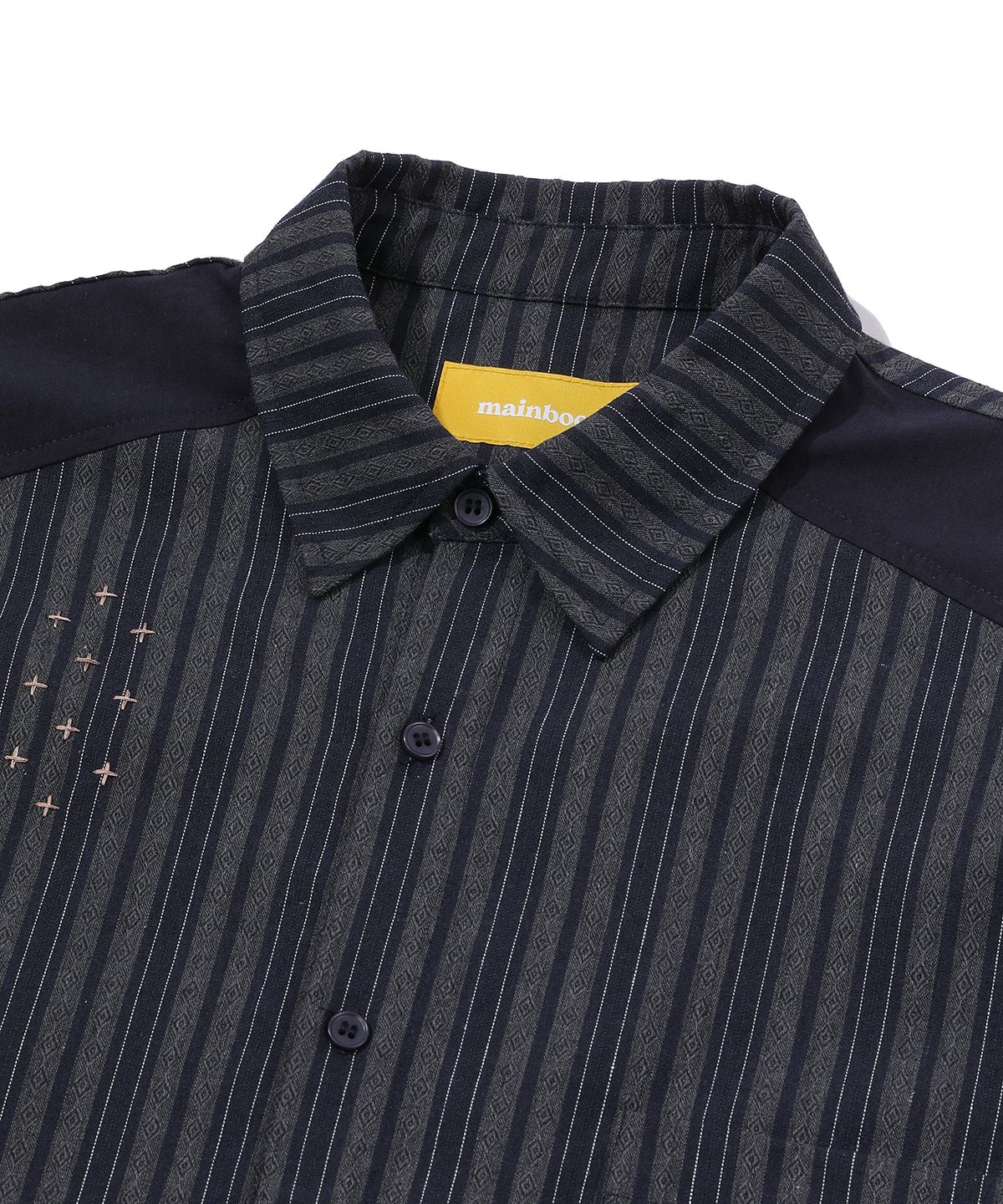메인부스(MAINBOOTH) Patchwork Roll-up Shirt(NAVY)