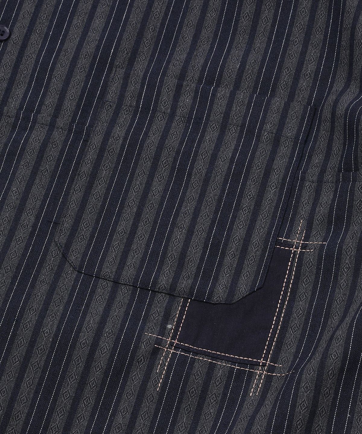 메인부스(MAINBOOTH) Patchwork Roll-up Shirt(NAVY)