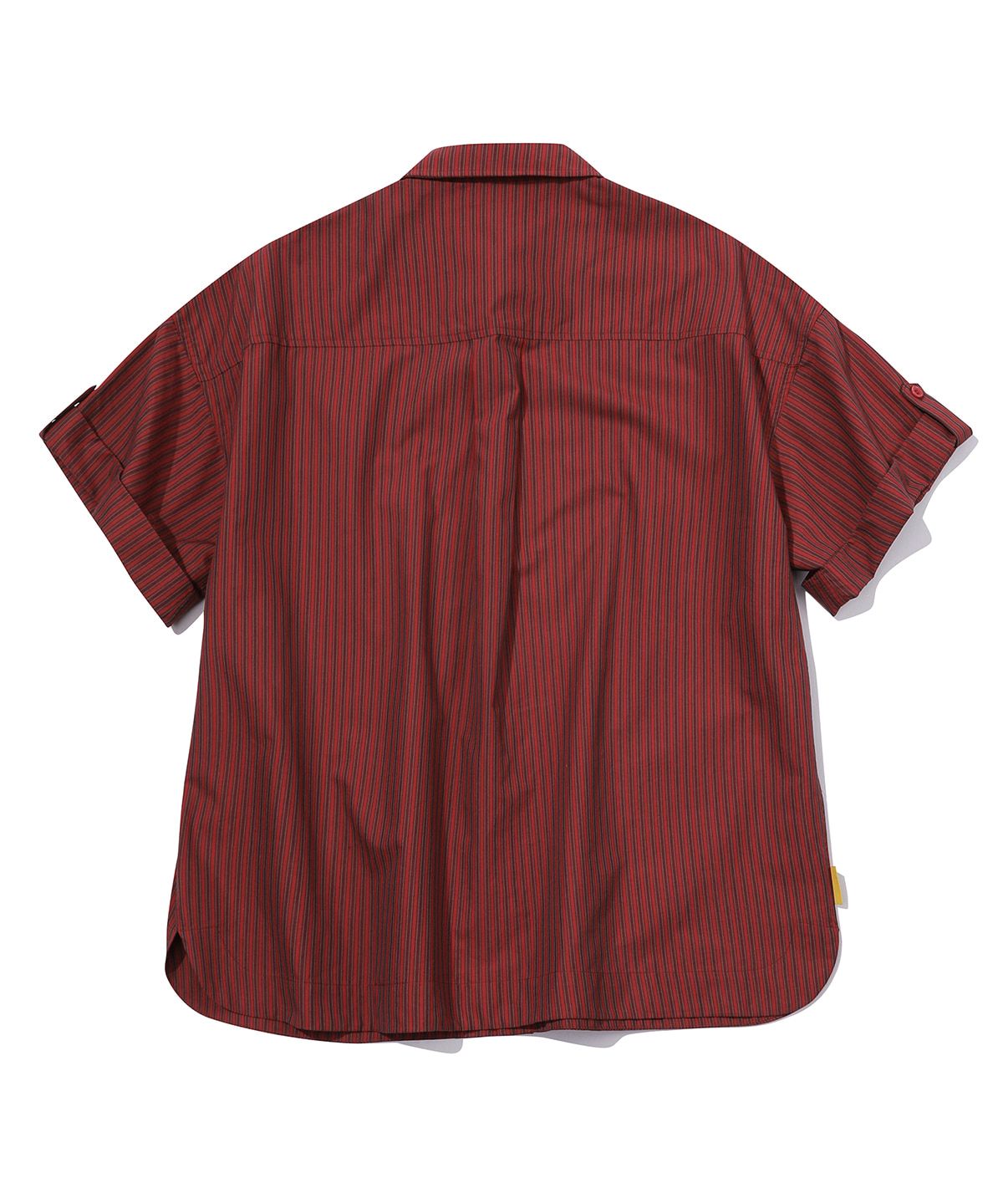 메인부스(MAINBOOTH) Patchwork Roll-up Shirt(RED)