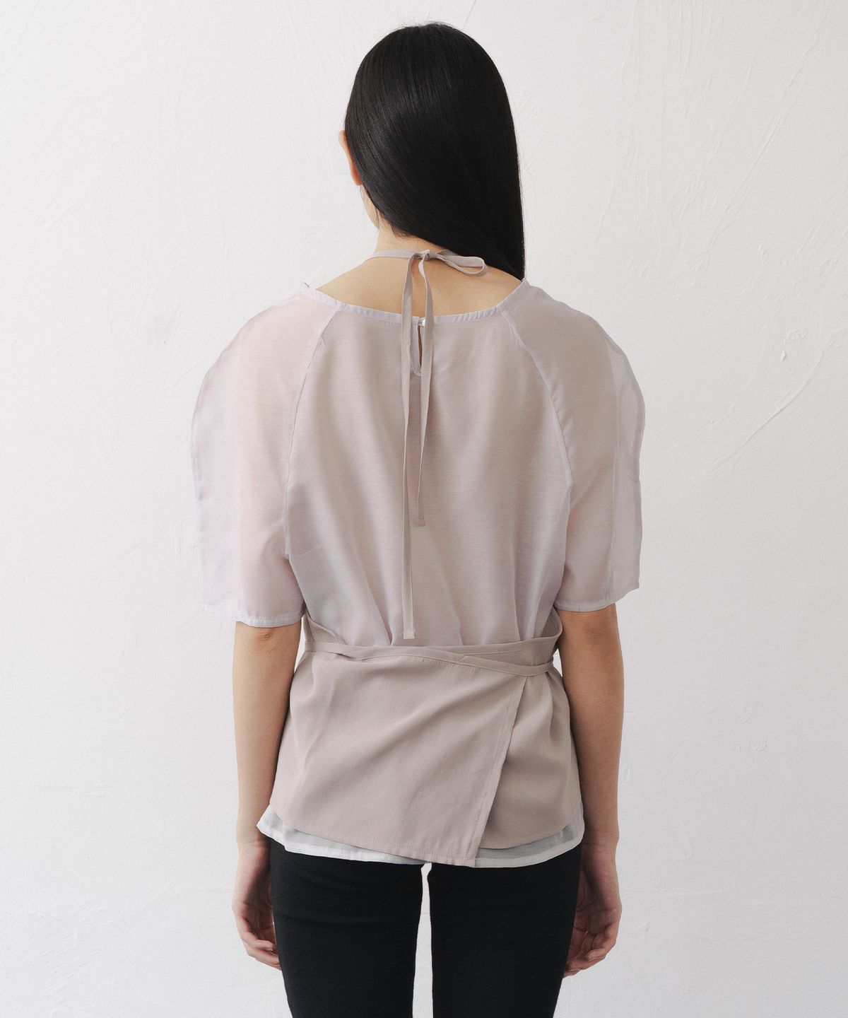 애프터글로울(AFTERGLOWOOL) String Halter Neck Sleeveless Top-Grey