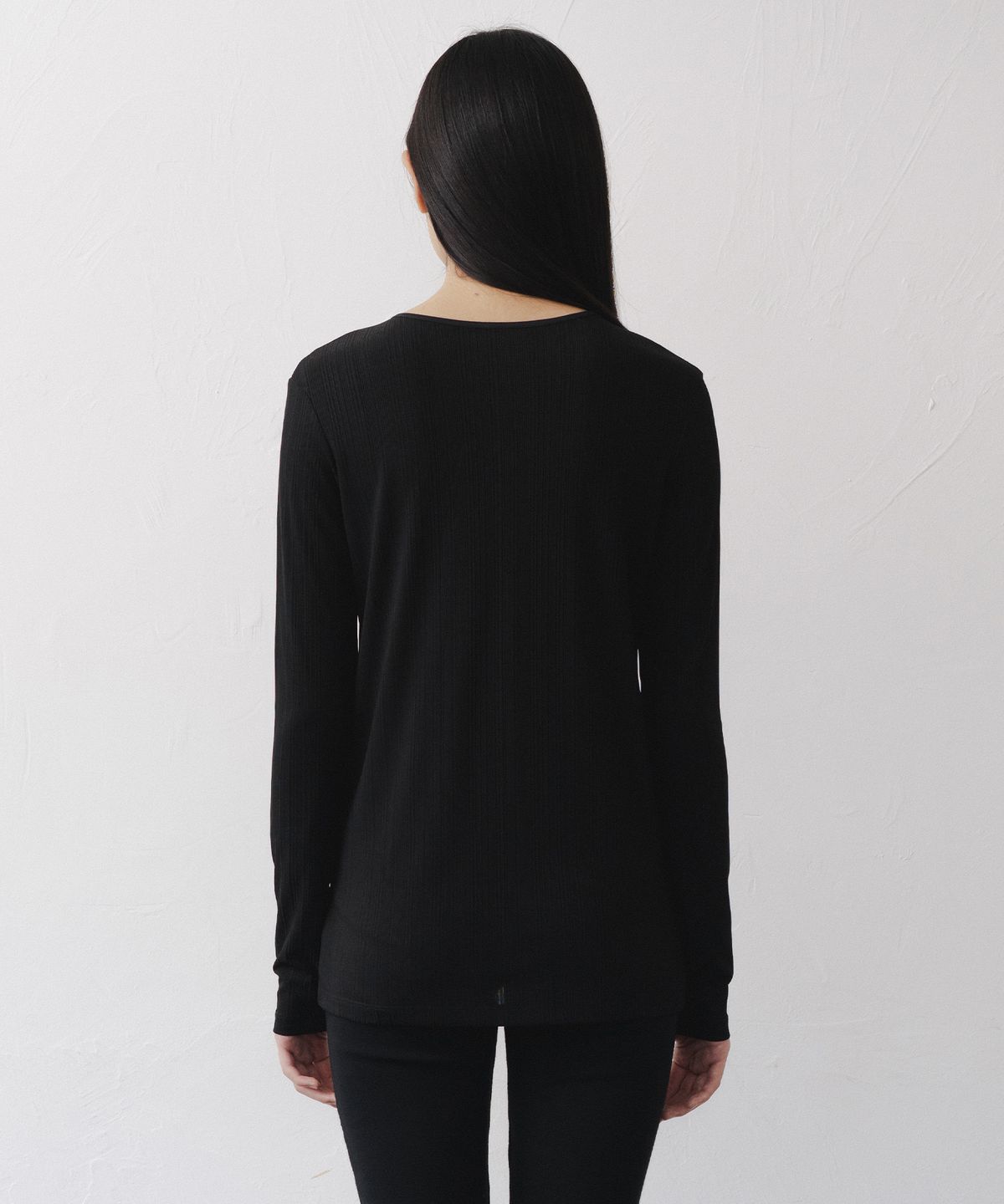 애프터글로울(AFTERGLOWOOL) Soft Rib Button Cardigan-Black