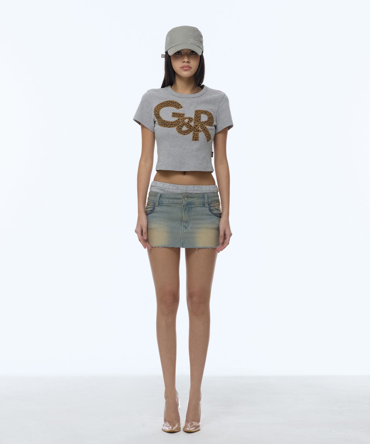 길라아카이브(GILAARCHIVE) LAYERED WAIST DENIM SKIRTS_LIGHT BLUE