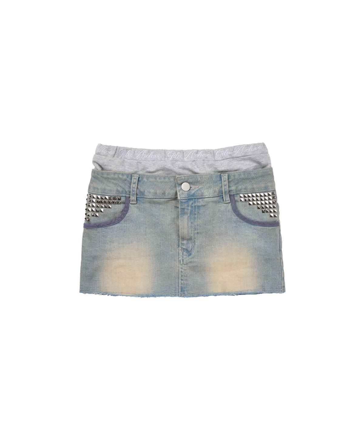 길라아카이브(GILAARCHIVE) LAYERED WAIST DENIM SKIRTS_LIGHT BLUE