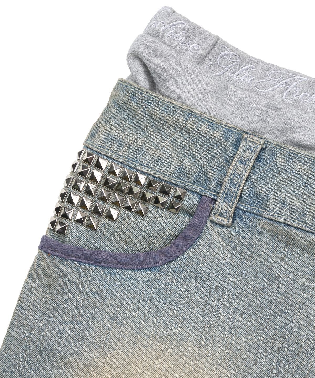 길라아카이브(GILAARCHIVE) LAYERED WAIST DENIM SKIRTS_LIGHT BLUE