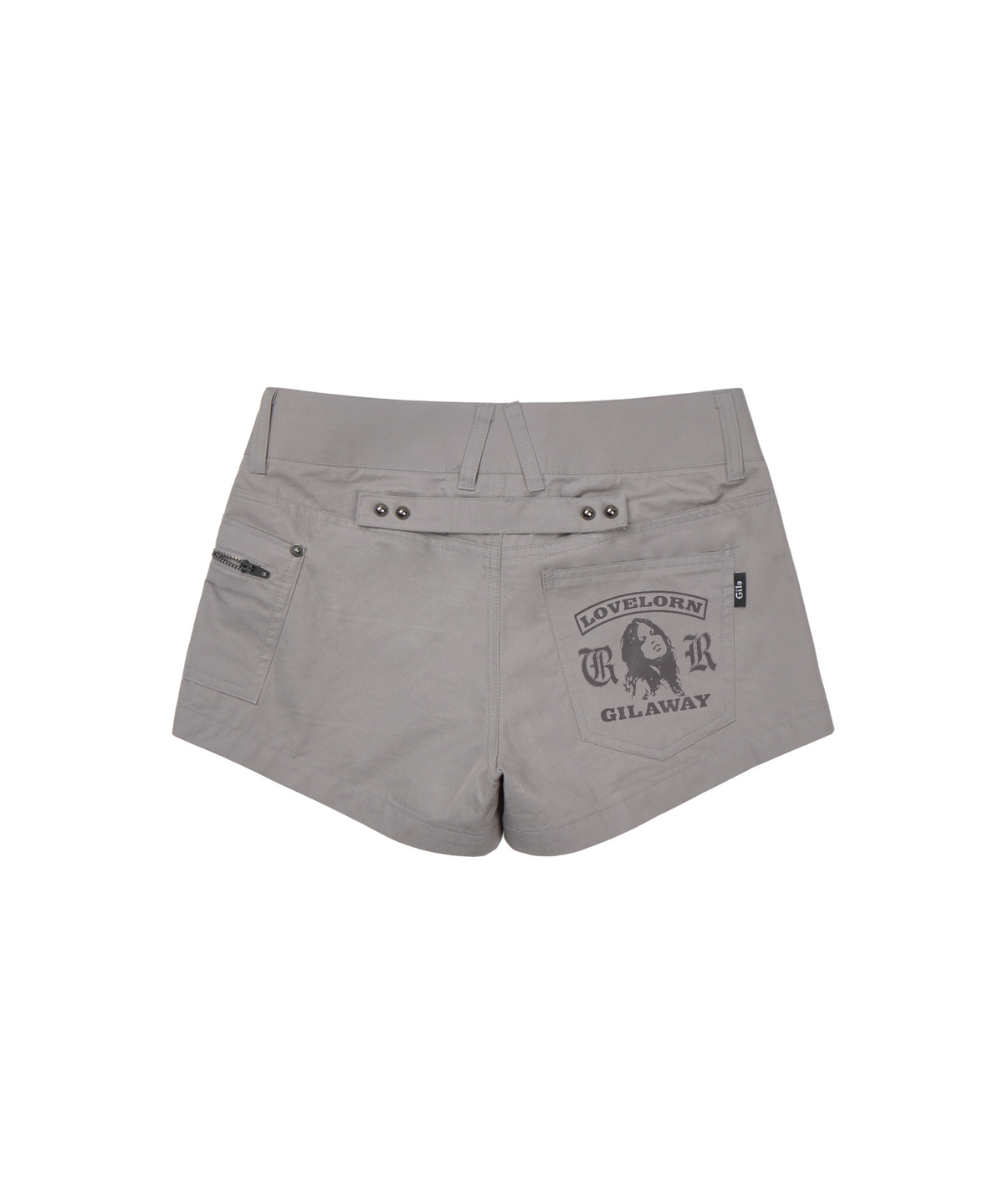 길라아카이브(GILAARCHIVE) NAPOLEON SIDE ZIP SHORTS_GREY