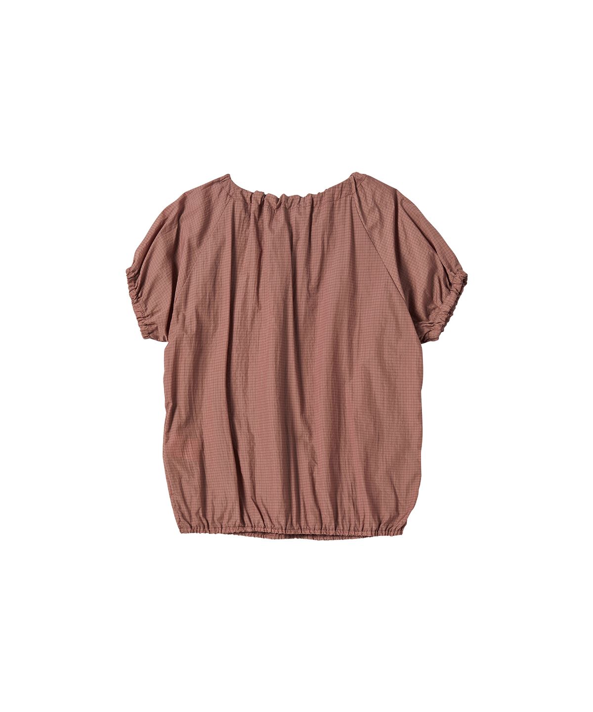 꼬모니노즈(COMONINOZ) W NYLON CHECK T-SHIRT [PINK]