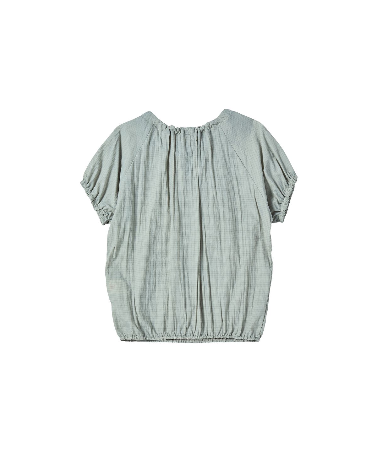 꼬모니노즈(COMONINOZ) W NYLON CHECK T-SHIRT [GRAY]