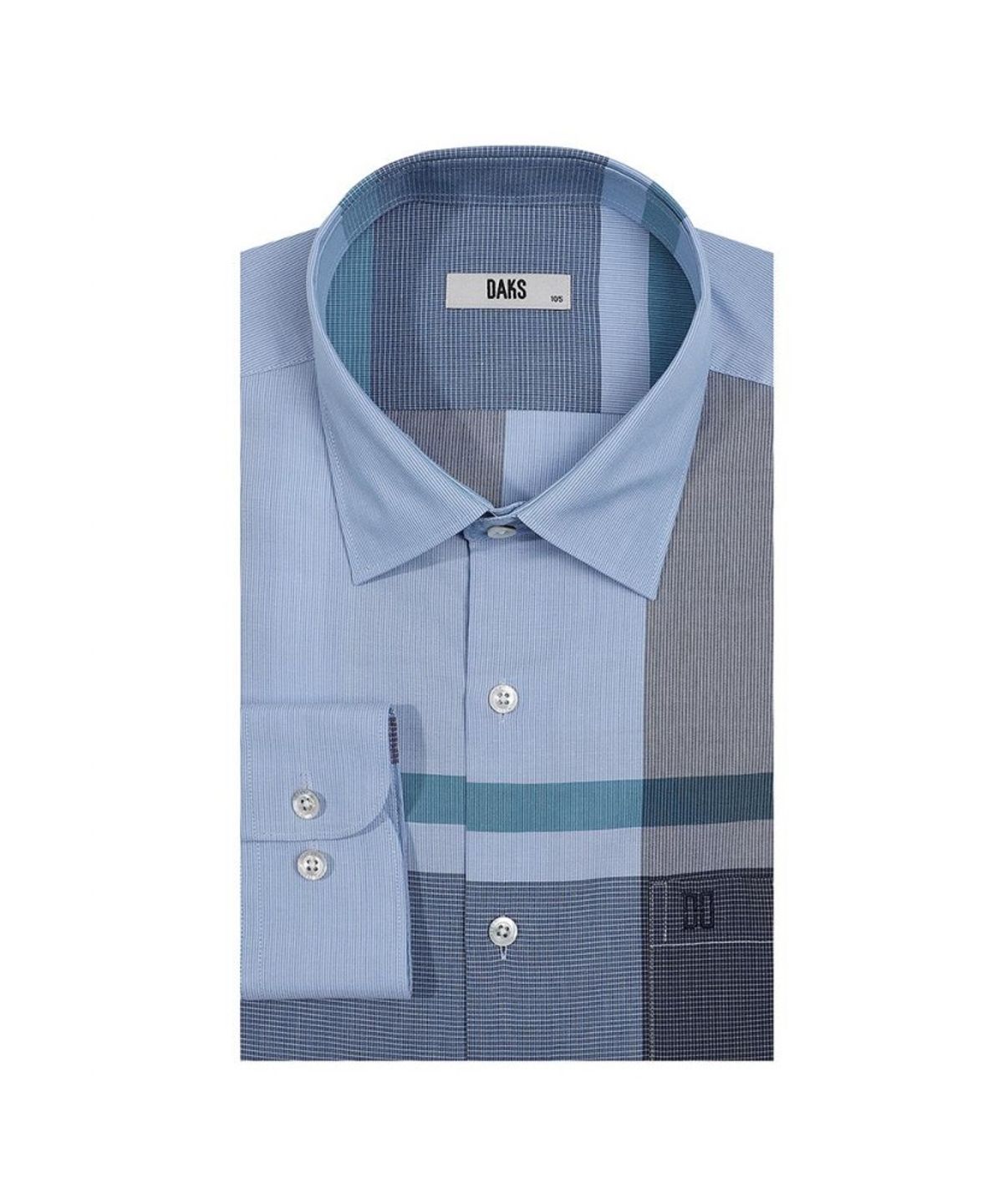 닥스셔츠(DAKS SHIRTS) 이지케어 면혼방 슈퍼빅체크 블루 캐주얼셔츠 레귤러핏_DLP1SHCL101B1