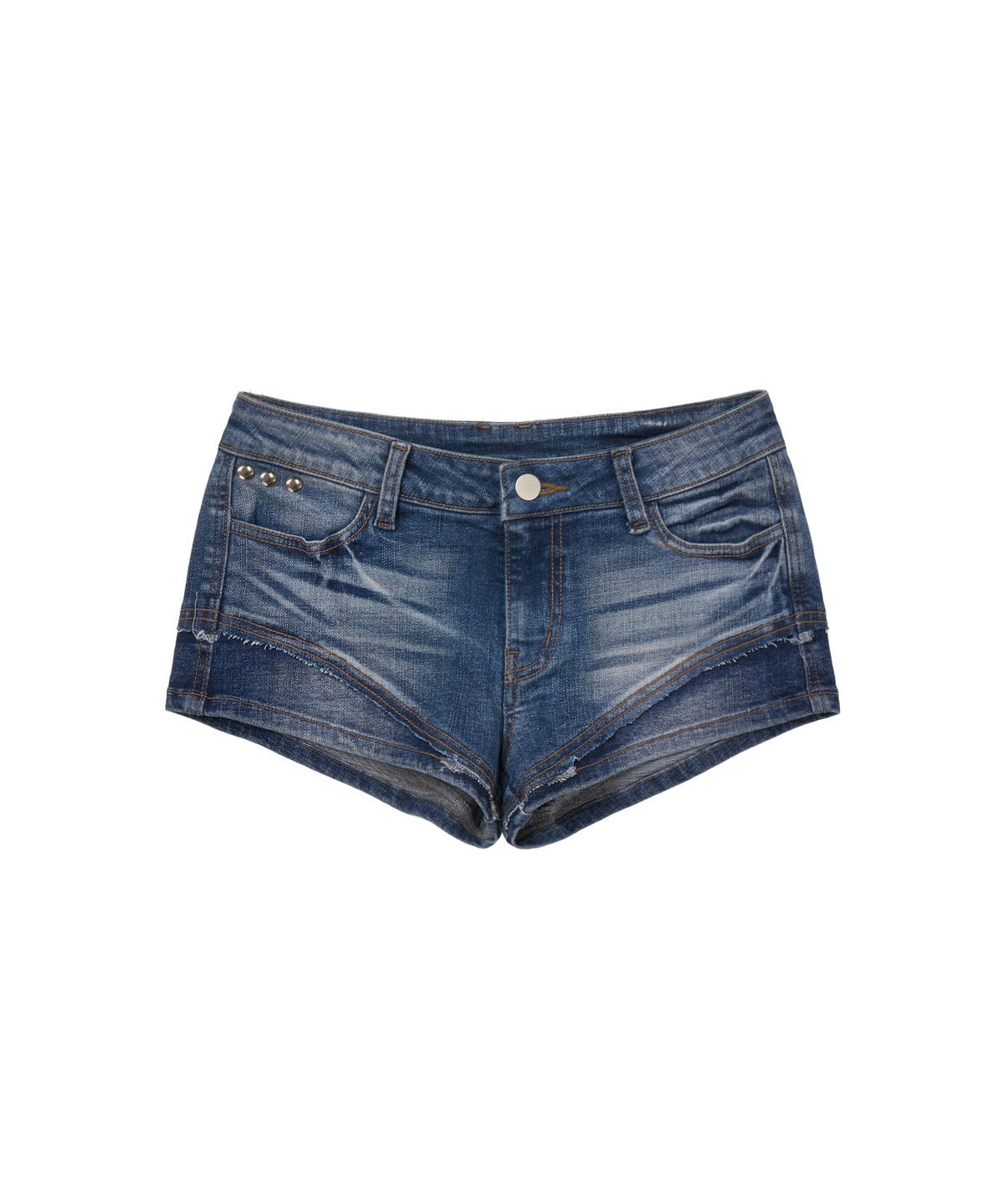 길라아카이브(GILAARCHIVE) RAW EDGE SCRIPT LOGO DENIM SHORTS_BLUE