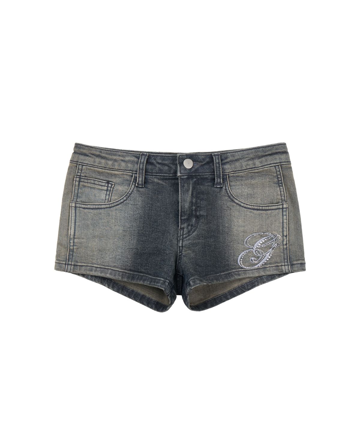 길라아카이브(GILAARCHIVE) g SYMBOL HOTFIX DENIM SHORTS_DEEP BLUE