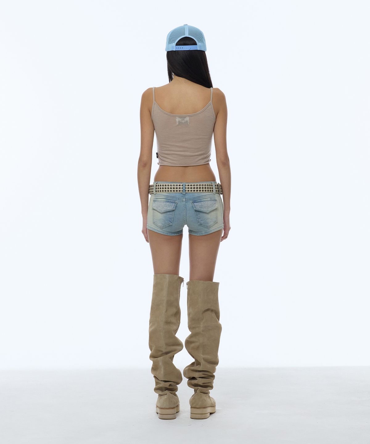 길라아카이브(GILAARCHIVE) g SYMBOL HOTFIX DENIM SHORTS_LIGHT BLUE