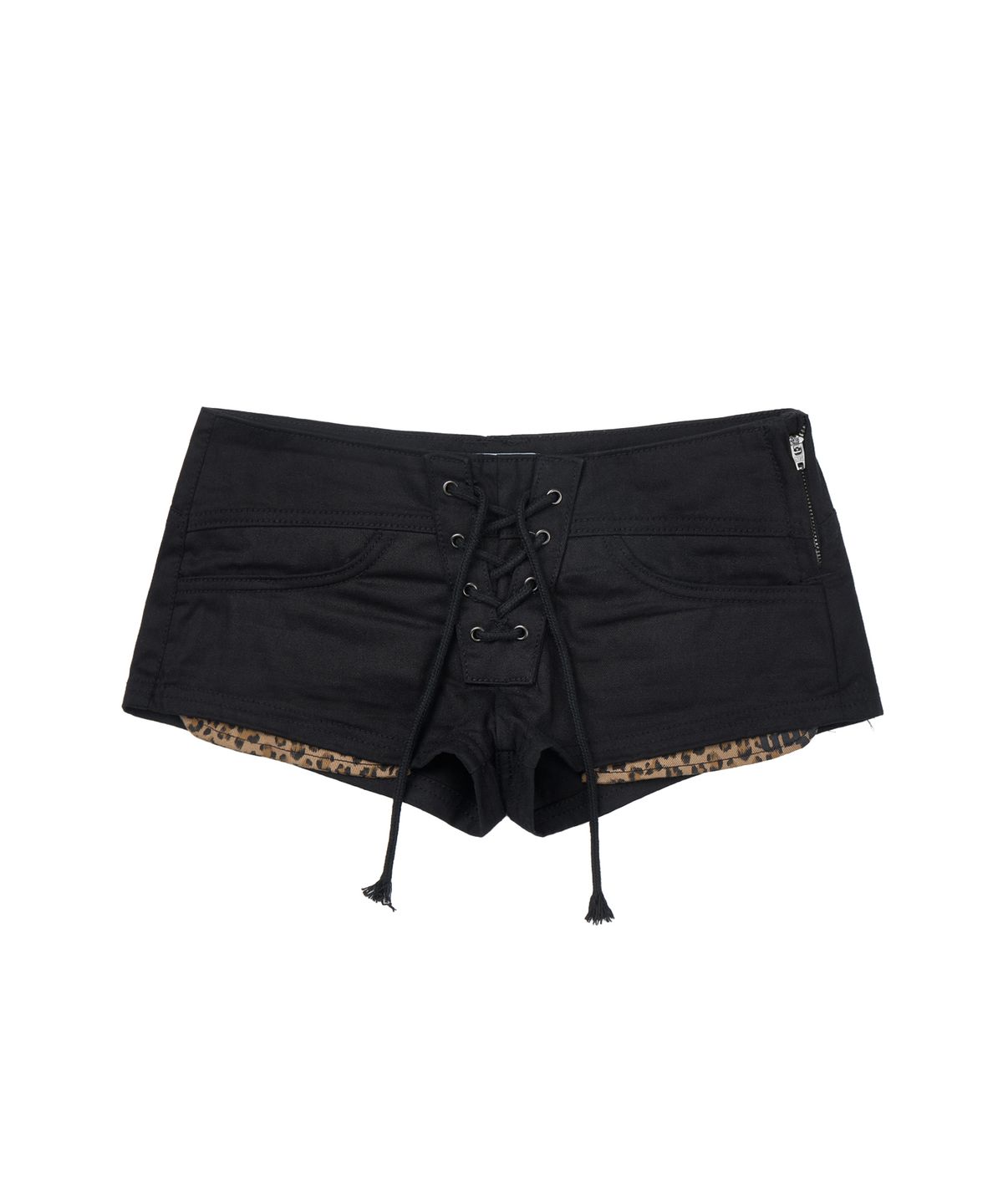 길라아카이브(GILAARCHIVE) LACE-UP COTTON SHORTS_BLACK
