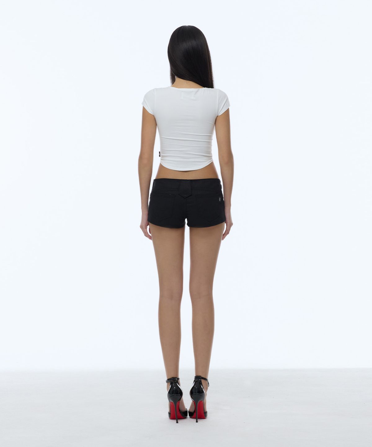 길라아카이브(GILAARCHIVE) LACE-UP COTTON SHORTS_BLACK