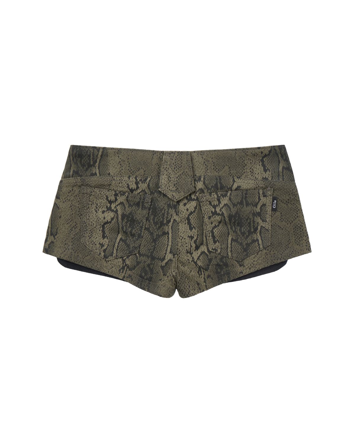 길라아카이브(GILAARCHIVE) PYTHON LACE-UP COTTON SHORTS_OLIVE