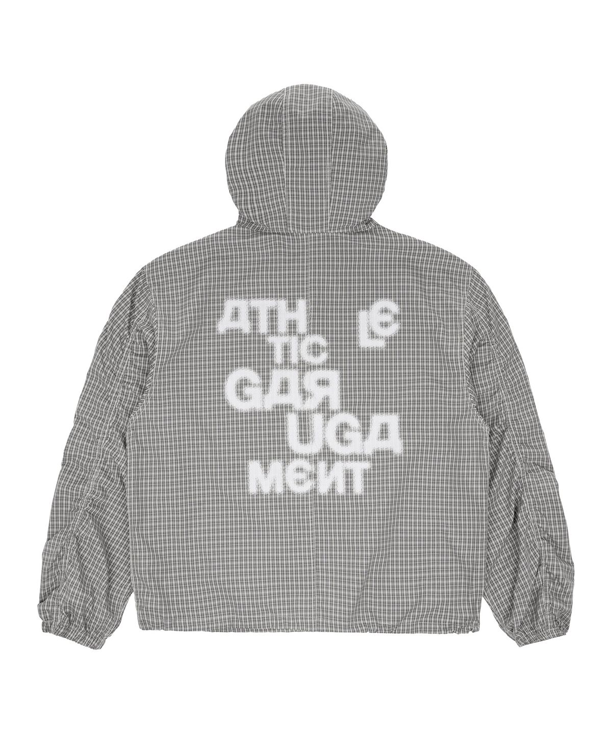 유니버스 가먼트(UNIVERSE GARMENT) 체크 후드 윈드브레이커 점퍼_IVORY