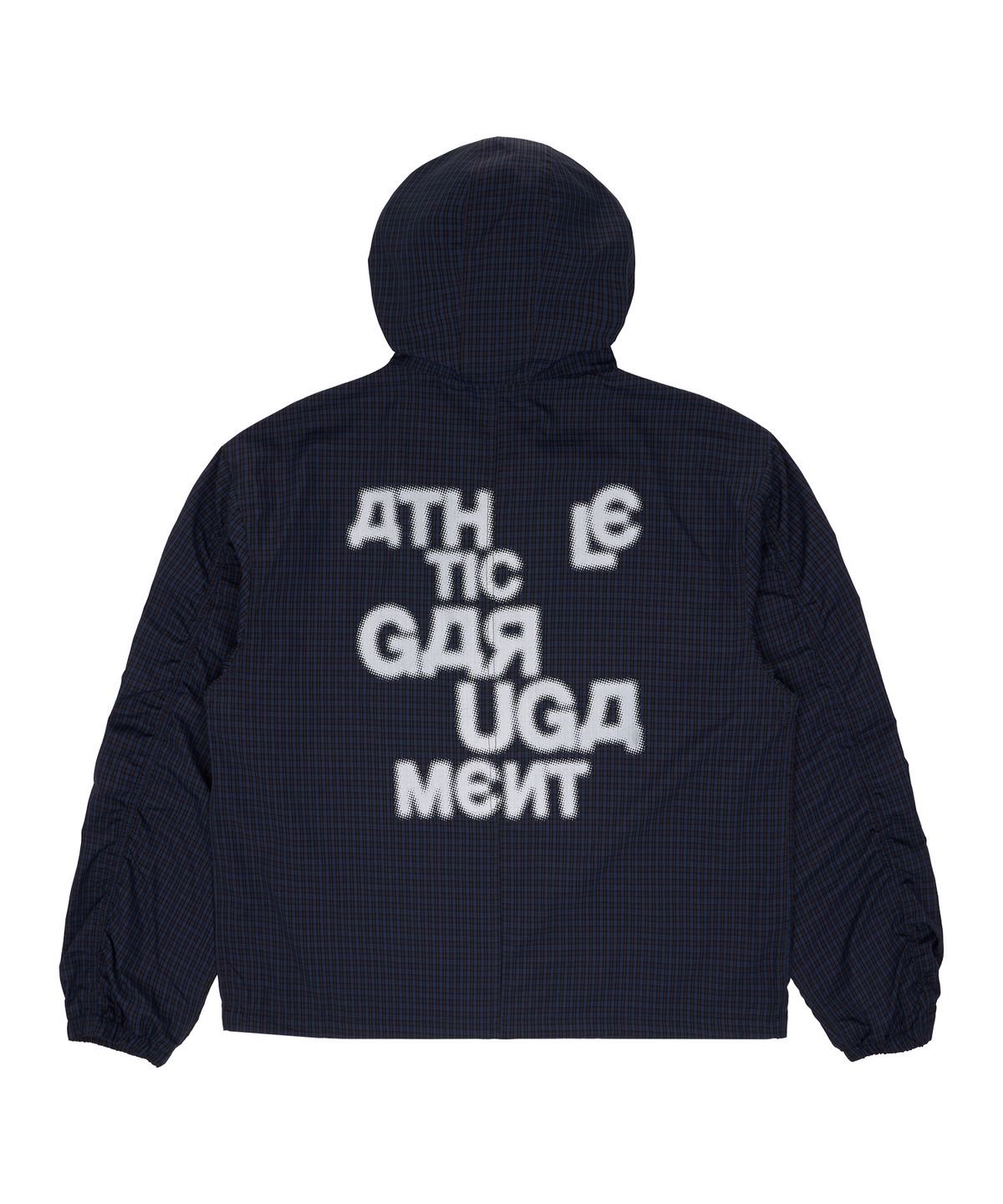유니버스 가먼트(UNIVERSE GARMENT) 체크 후드 윈드브레이커 점퍼_NAVY